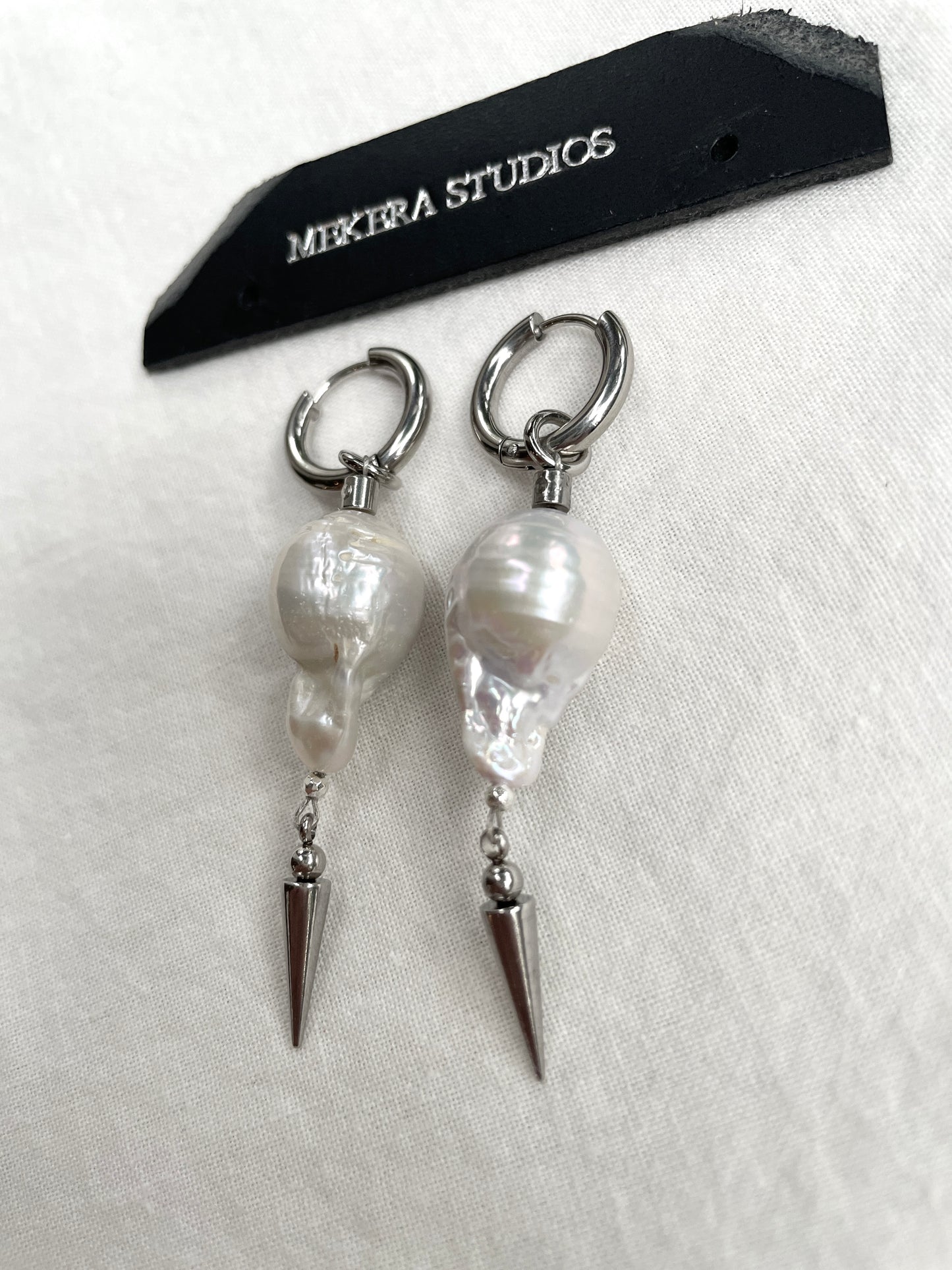 True Pearl Earrings NP12 Alluring big Pearls Limited Edition Handcrafted - MEKERA STUDIOS