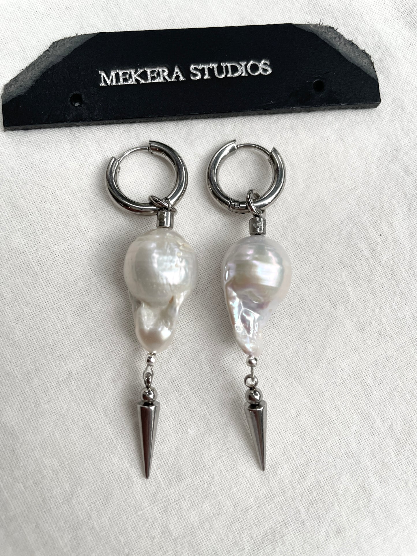 True Pearl Earrings NP12 Alluring big Pearls Limited Edition Handcrafted - MEKERA STUDIOS