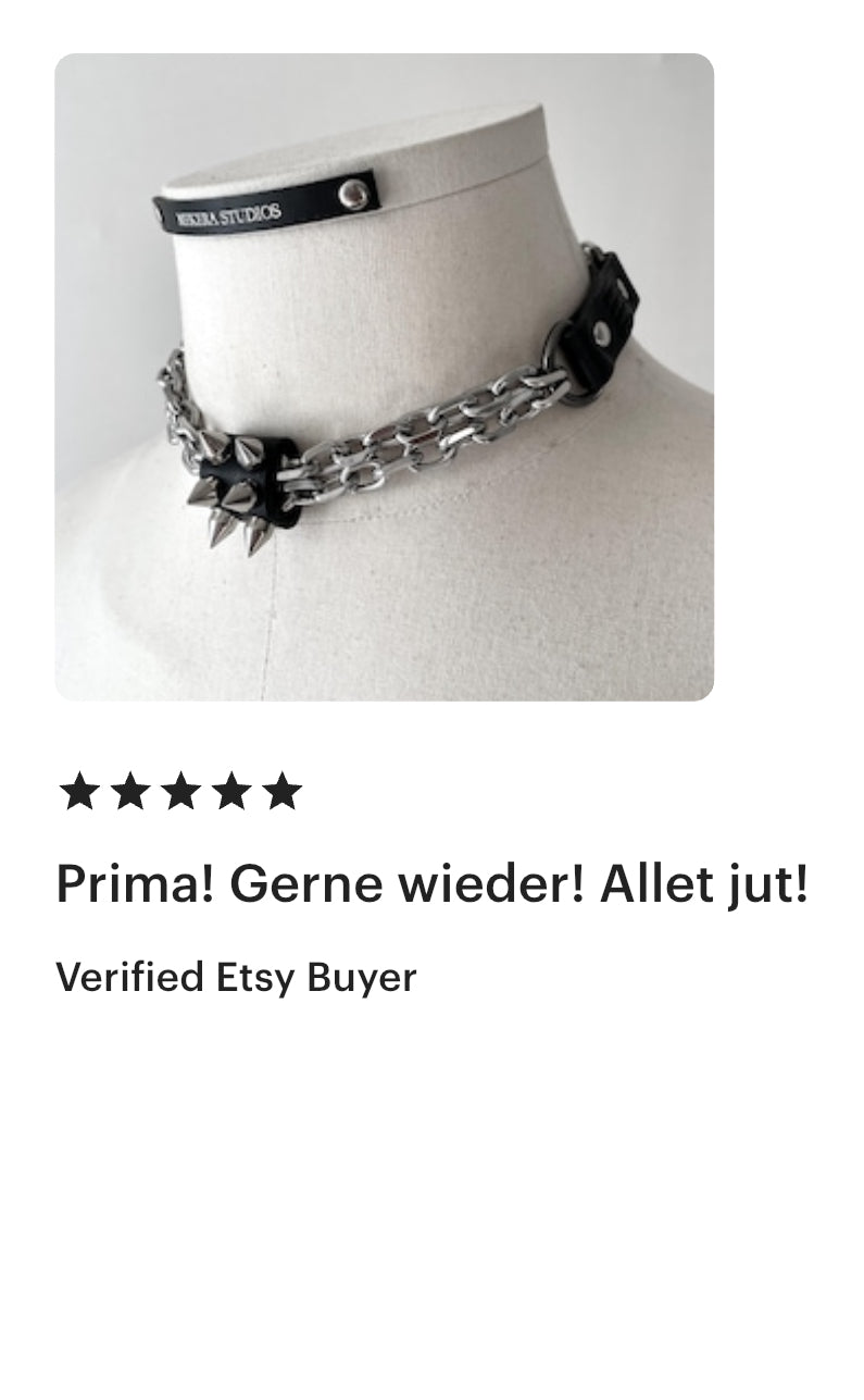 CX1-1 Leather Spike Choker Limited Edition Handcrafted For women For men - MEKERA STUDIOS