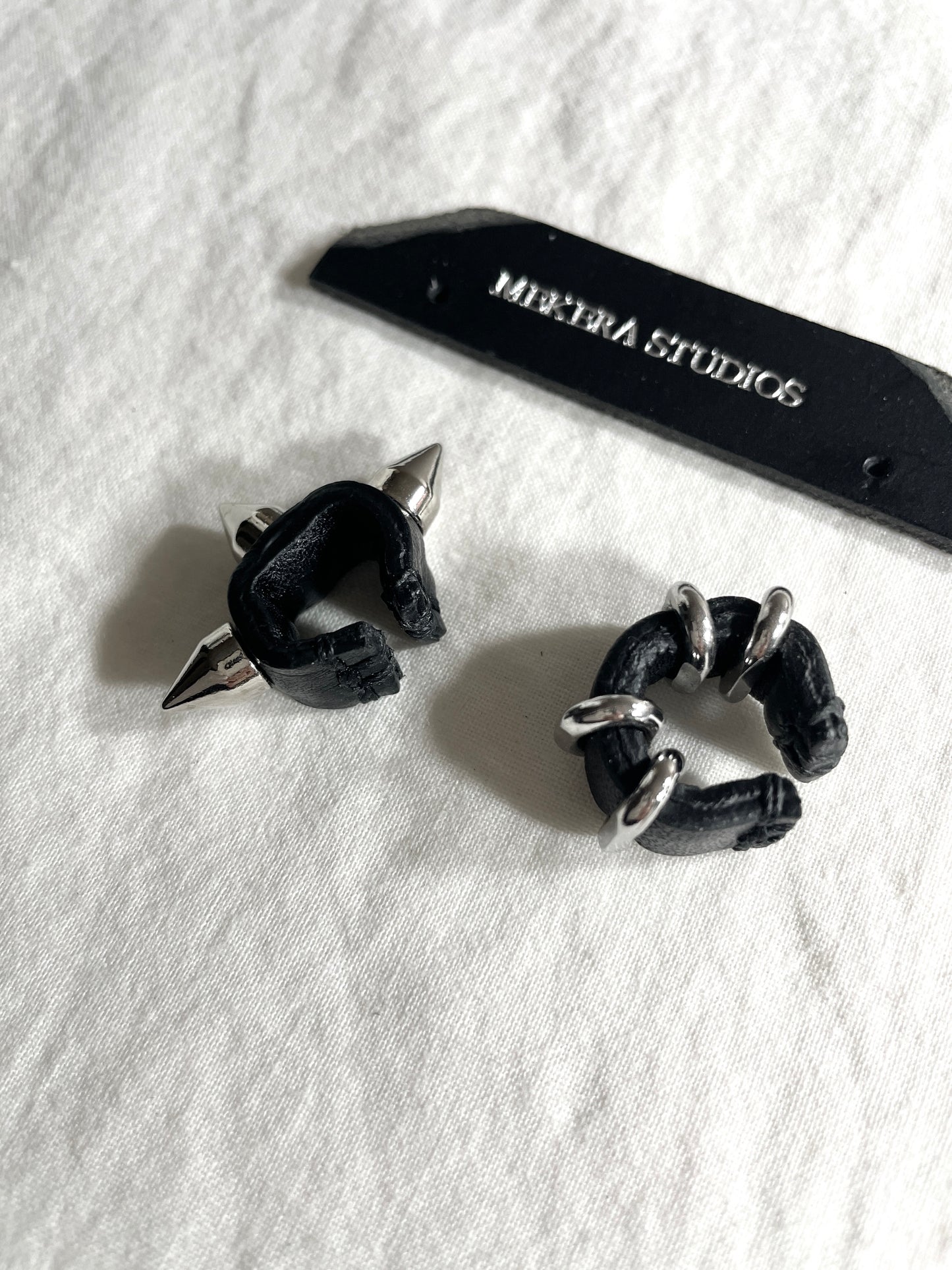 Handcrafted Leather Spike Ear Cuff M-10 limited edition by artisans ー MEKERA STUDIOS