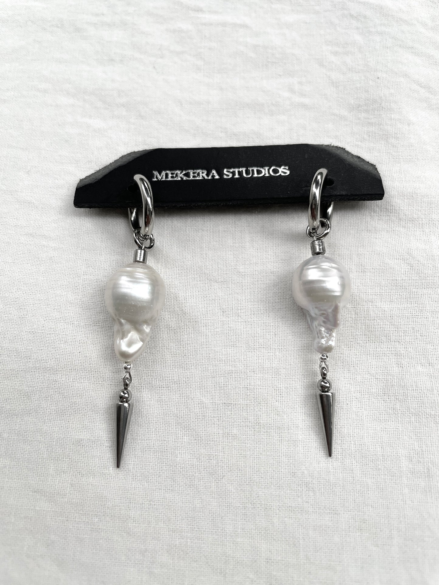True Pearl Earrings NP12 Alluring big Pearls Limited Edition Handcrafted - MEKERA STUDIOS
