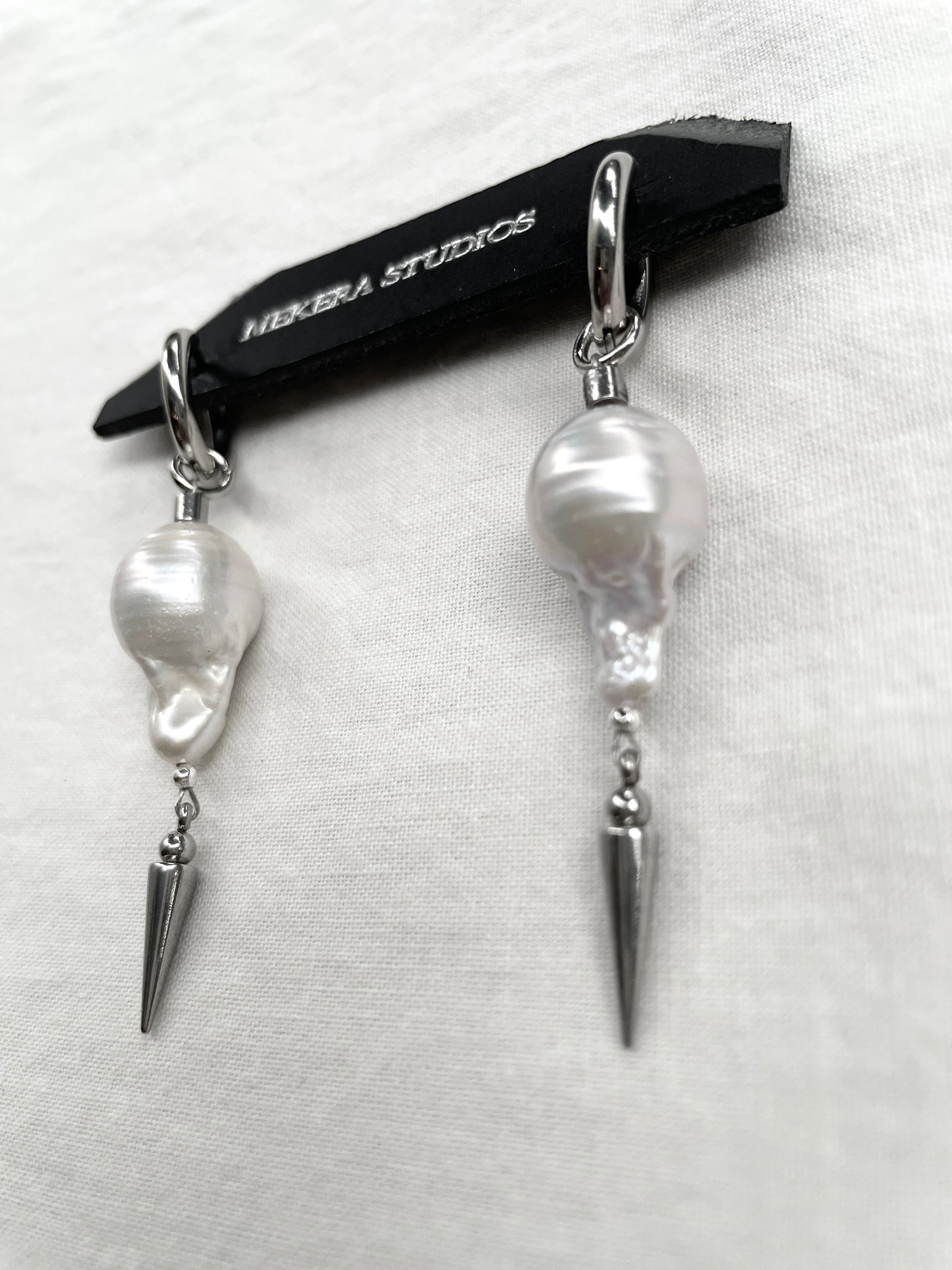 True Pearl Earrings NP12 Alluring big Pearls Limited Edition Handcrafted - MEKERA STUDIOS