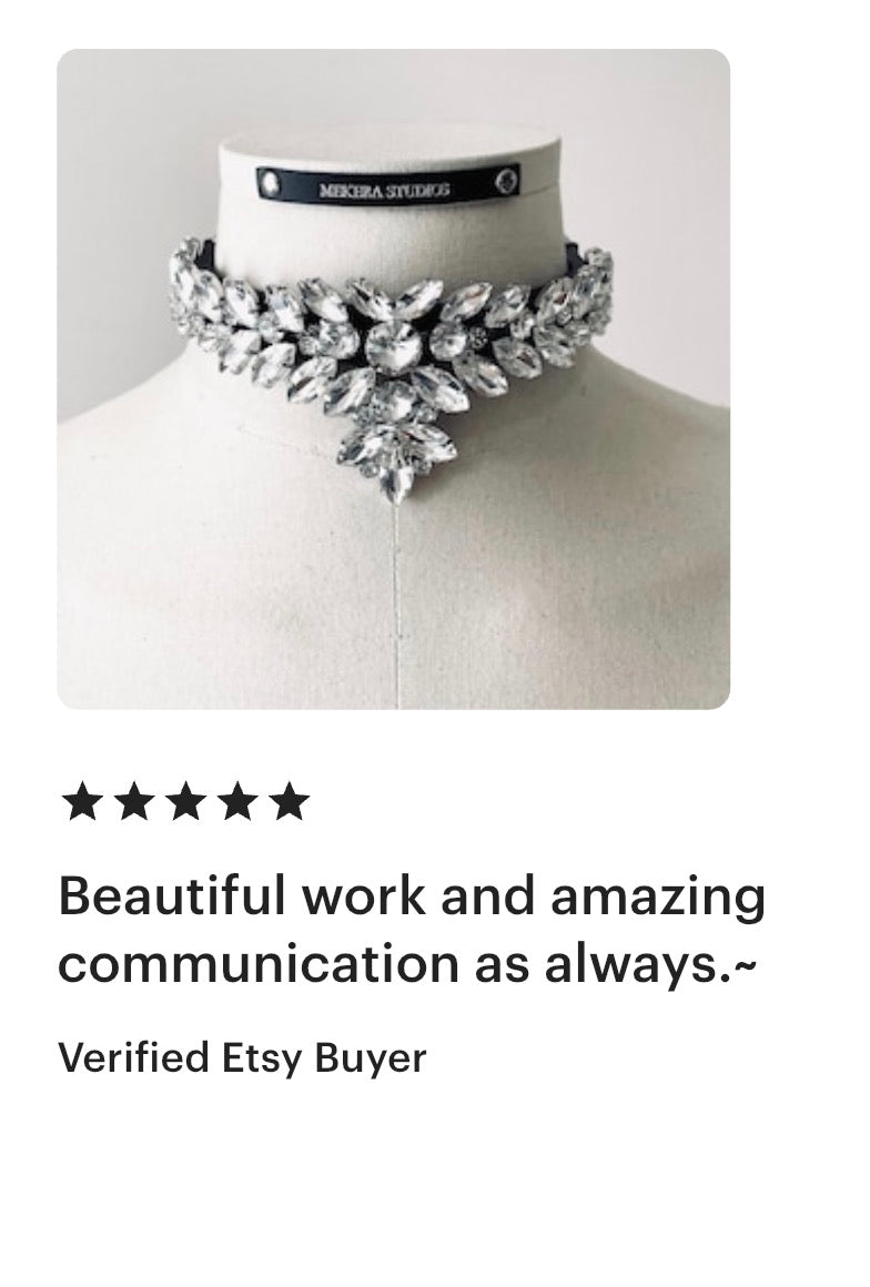 CL1 - The Choker Black Leather Hand stitched - MEKERA STUDIOS