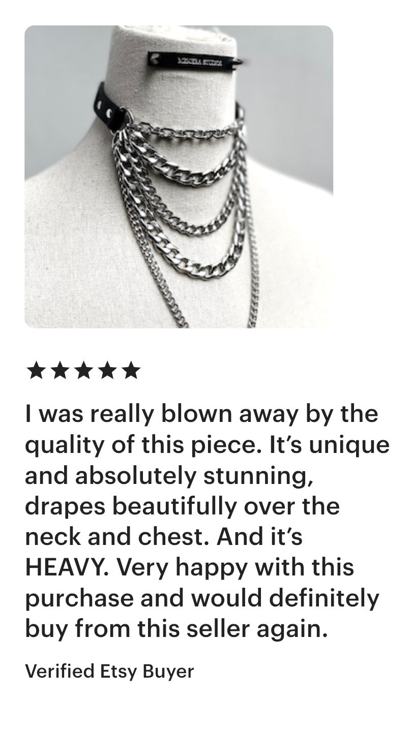 MX2 Choker Necklace Leather Chain For women For men - MEKERA STUDIOS