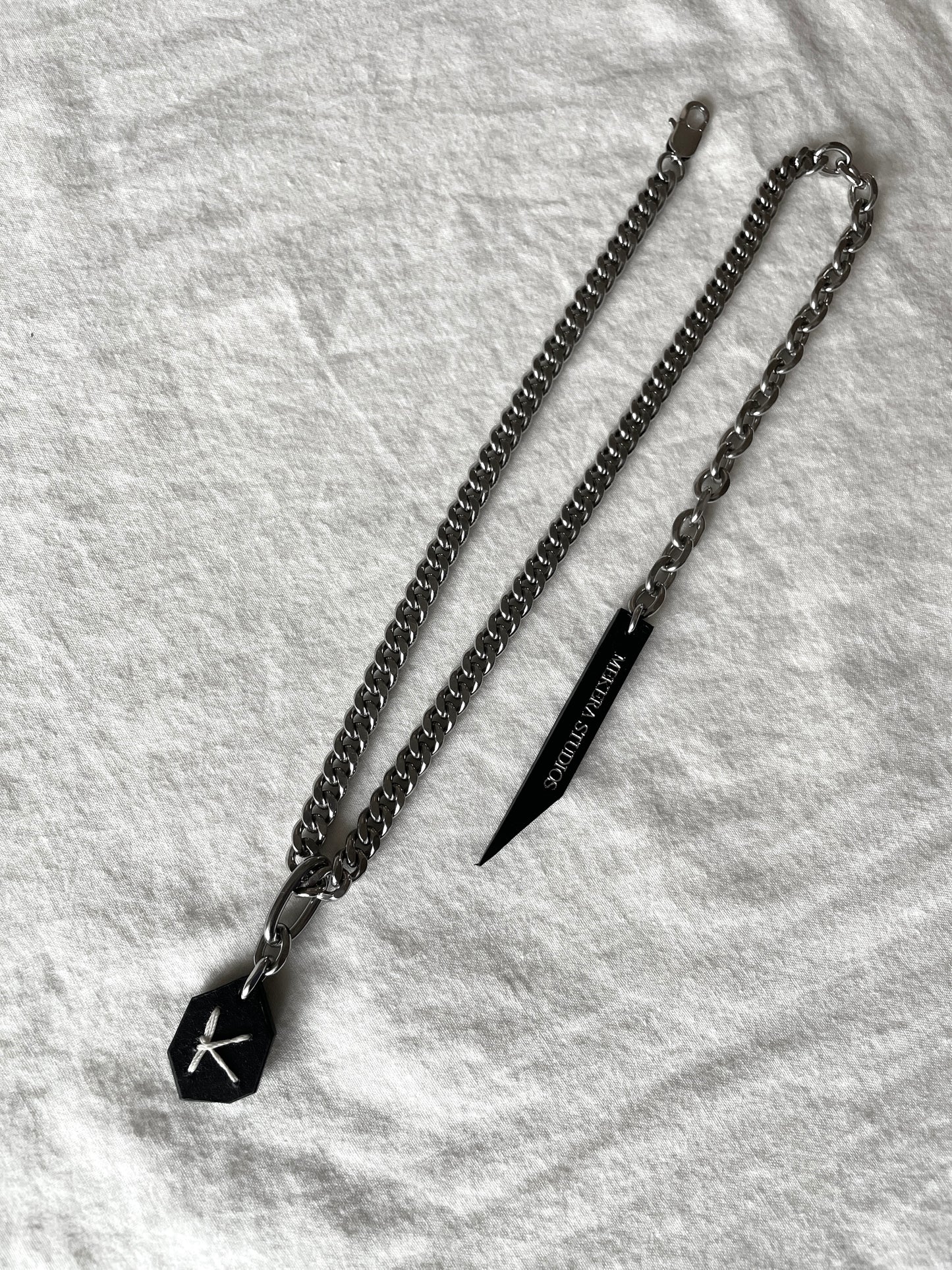 Initial S-1 수•繡•SU collection - Embroider Handcrafted Personal Name Pendants - MEKERA STUDIOS