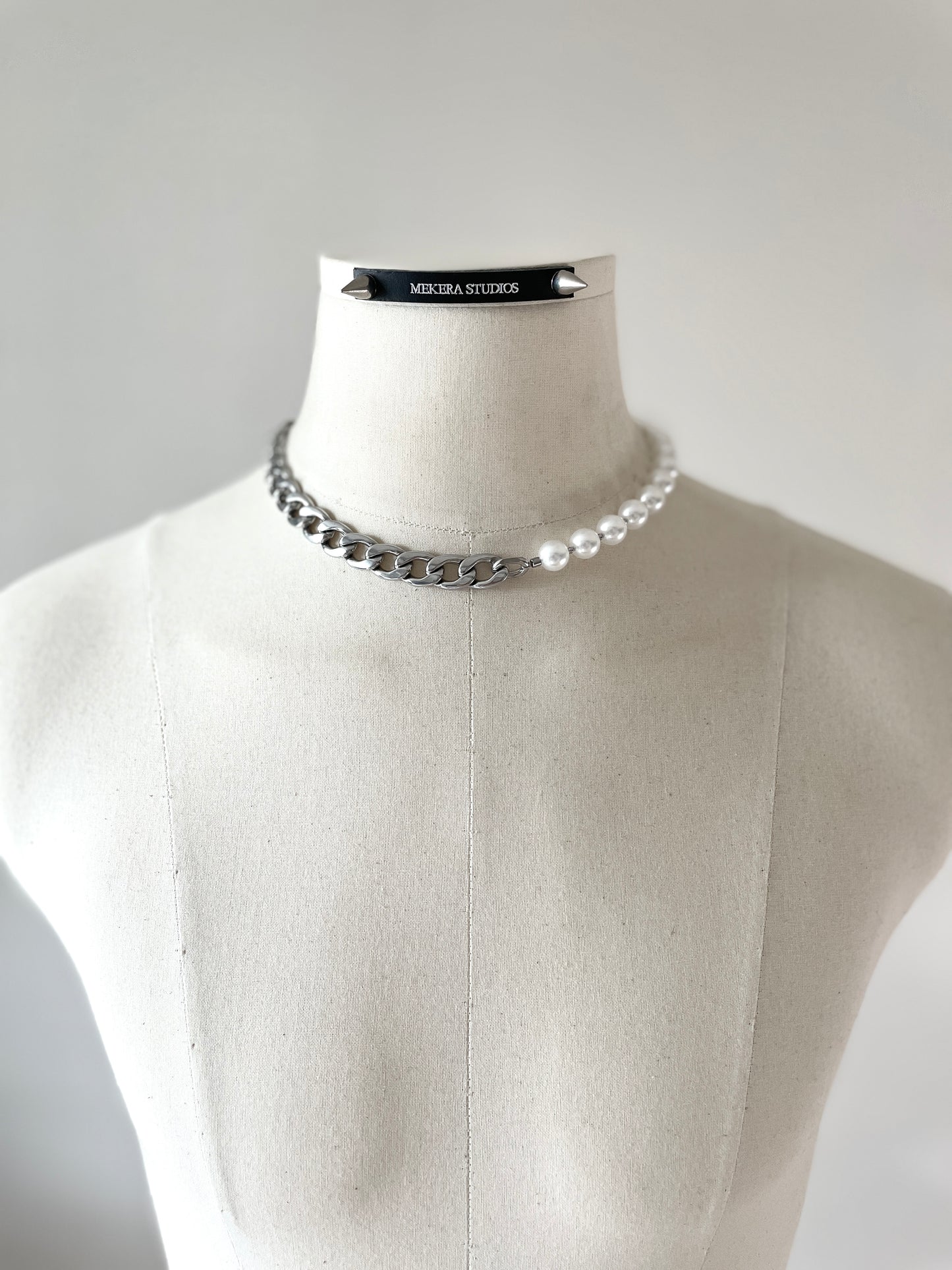Pearl & Chunky chain Necklace NP19 - MEKERA STUDIOS