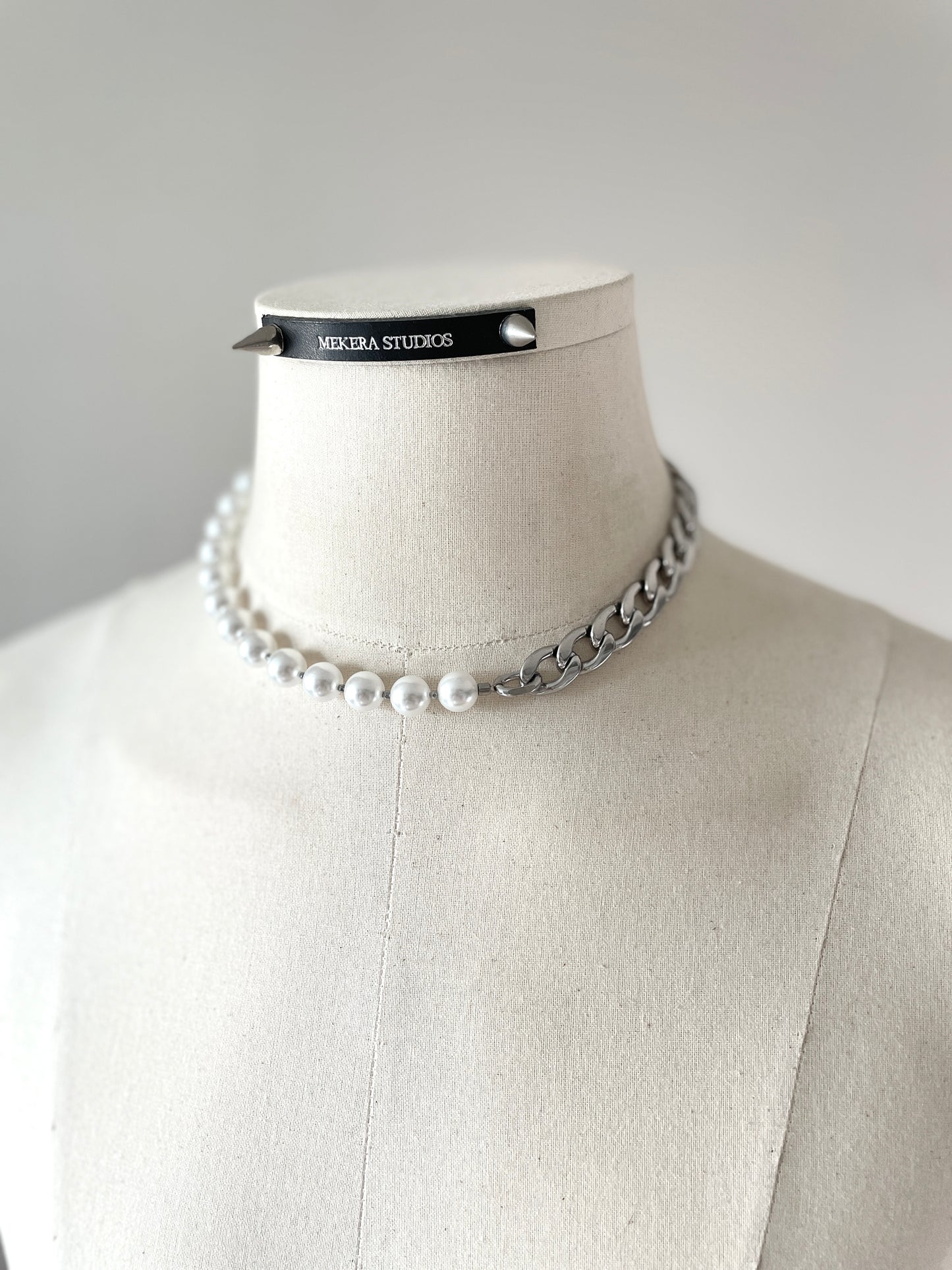 Pearl & Chunky chain Necklace NP19 - MEKERA STUDIOS
