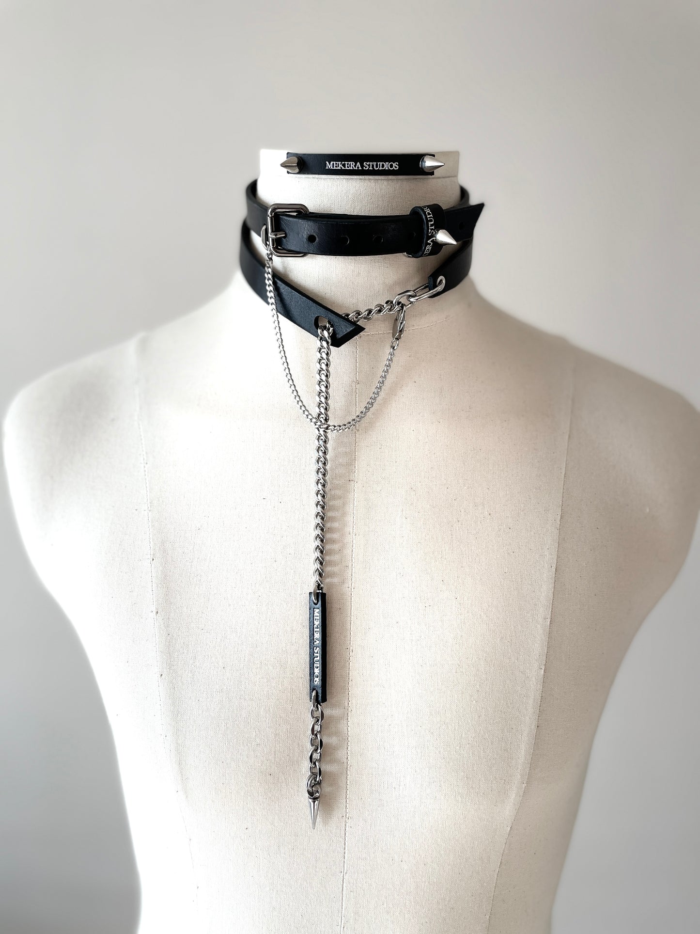 Handcrafted Italian Leather Choker M-4 Limited Edition Handcrafted - MEKERA STUDIOS