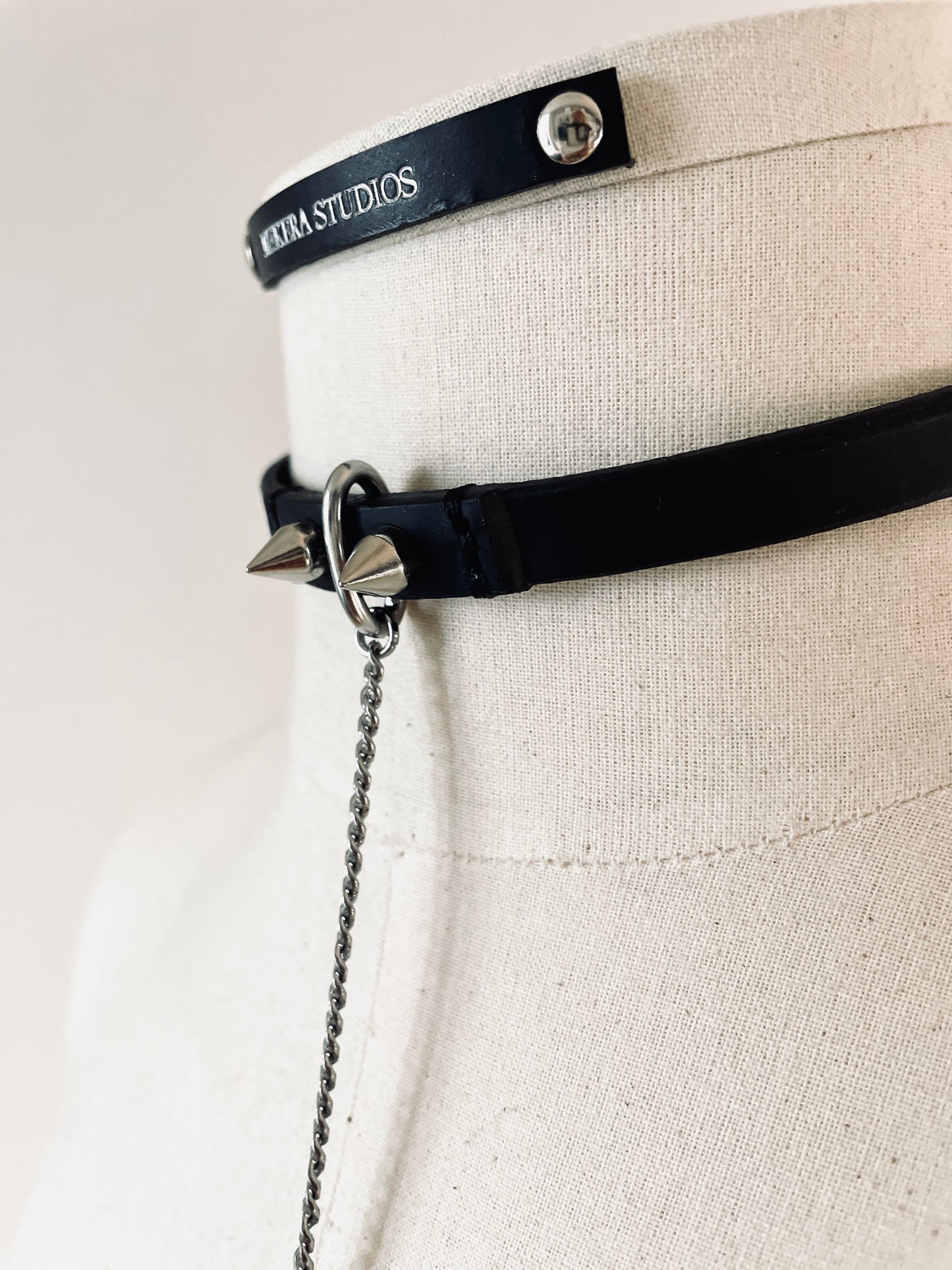 T2-Choker Limited Edition Handcrafted Spike Necklace Leather Chain For women For men-MEKERA STUDIOS