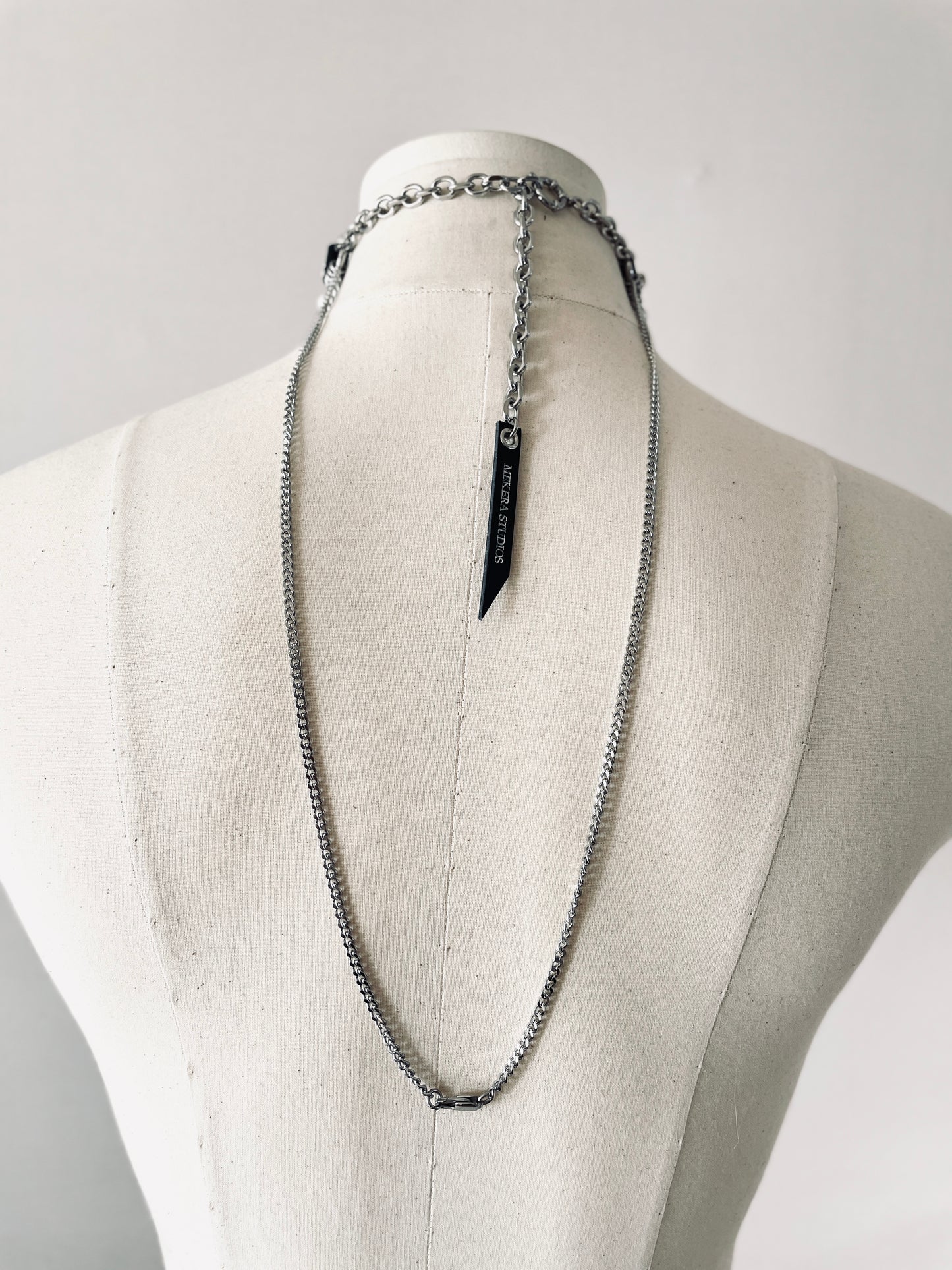 ST4 Statement Choker Necklace Leather Chain - MEKERA STUDIOS