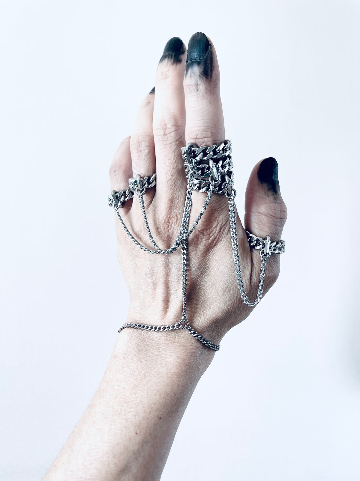 Love Chain Ring, Double slave Ring, Connected Chain Ring CR-1