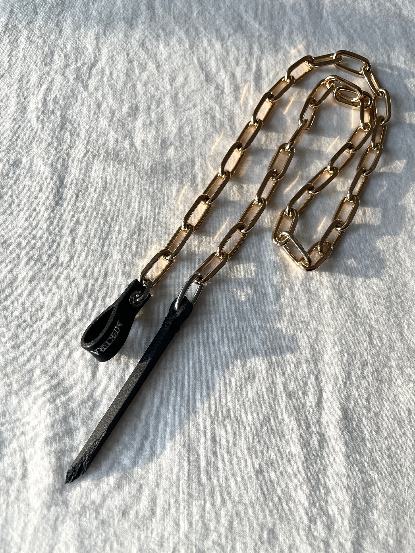 Wings10 - SOAR collection Leather Gold Chain Necklace Limited Edition Handcrafted - MEKERA STUDIOS