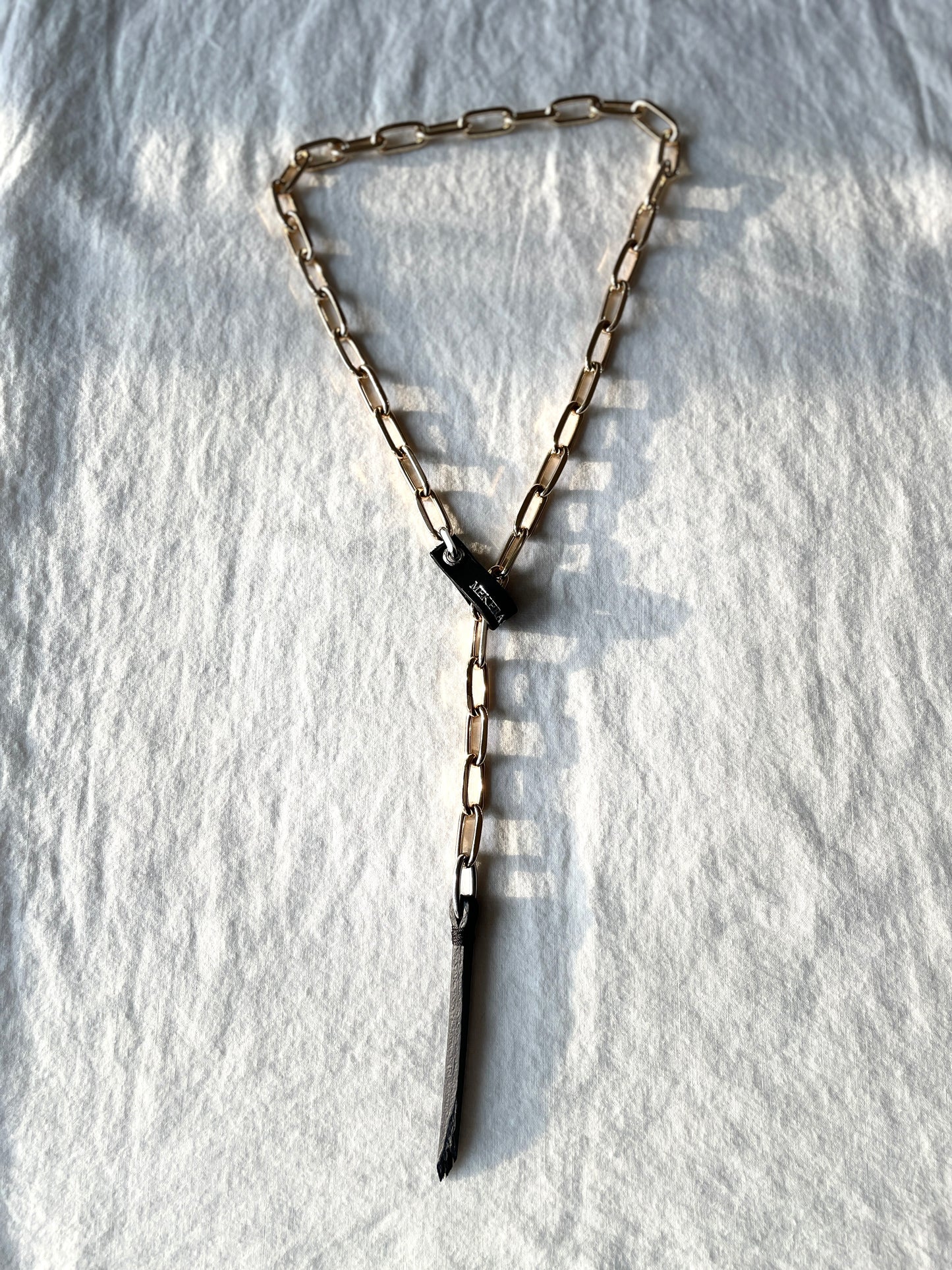 Wings10 - SOAR collection Leather Gold Chain Necklace Limited Edition Handcrafted - MEKERA STUDIOS