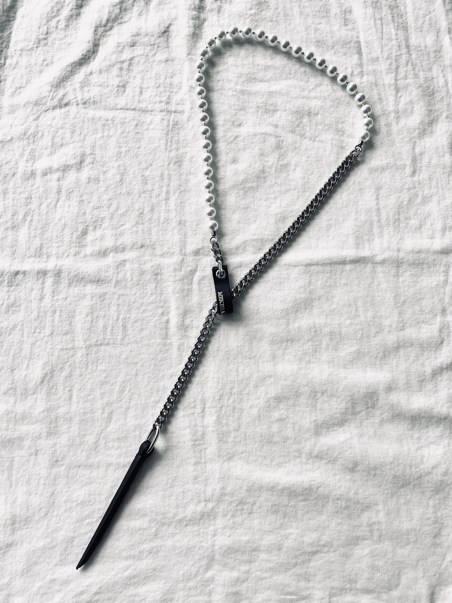 Wings12 - SOAR collection Pearl Leather Chain Necklace Limited Edition Handcrafted - MEKERA STUDIOS