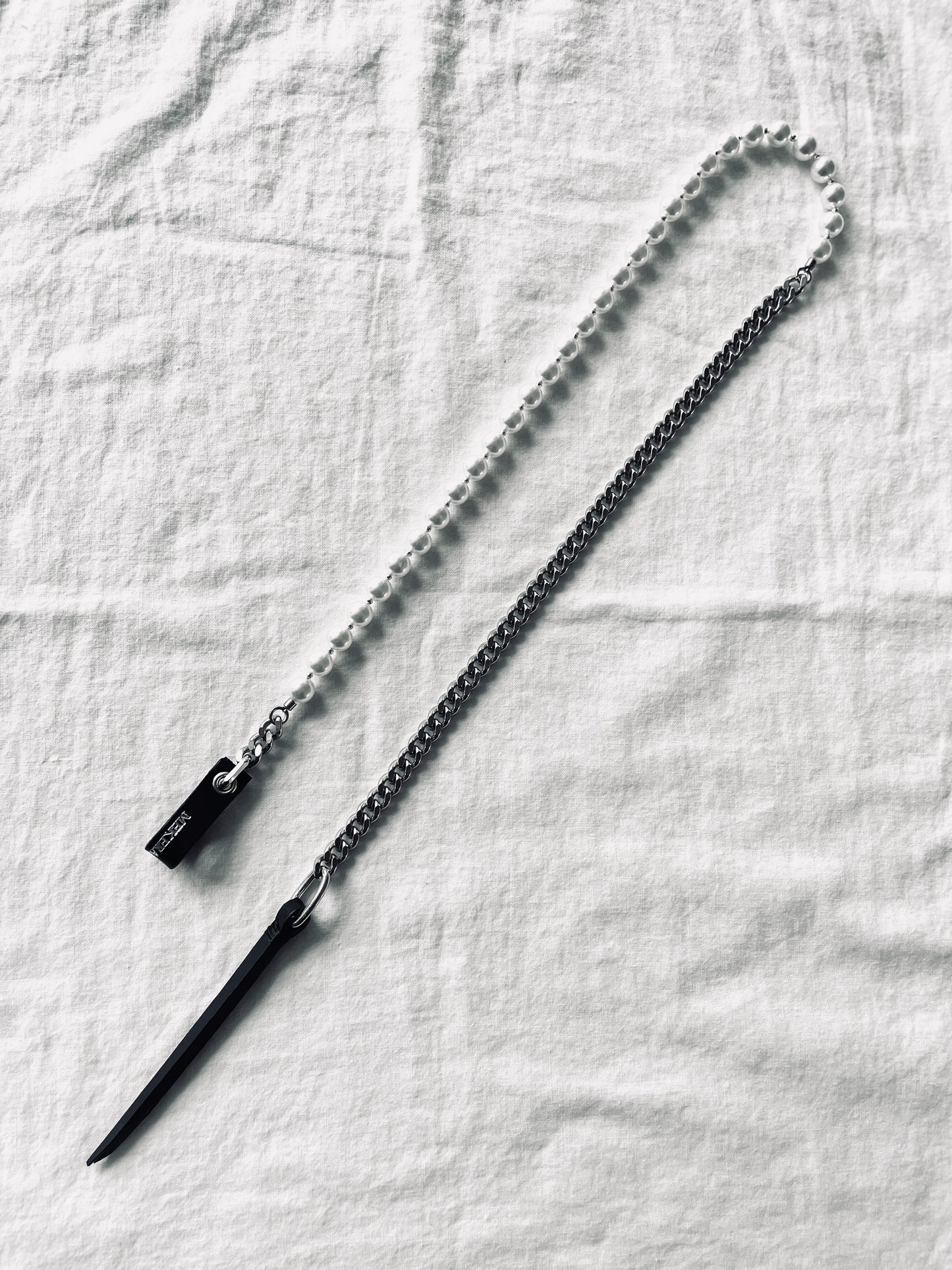 Wings12 - SOAR collection Pearl Leather Chain Necklace Limited Edition Handcrafted - MEKERA STUDIOS