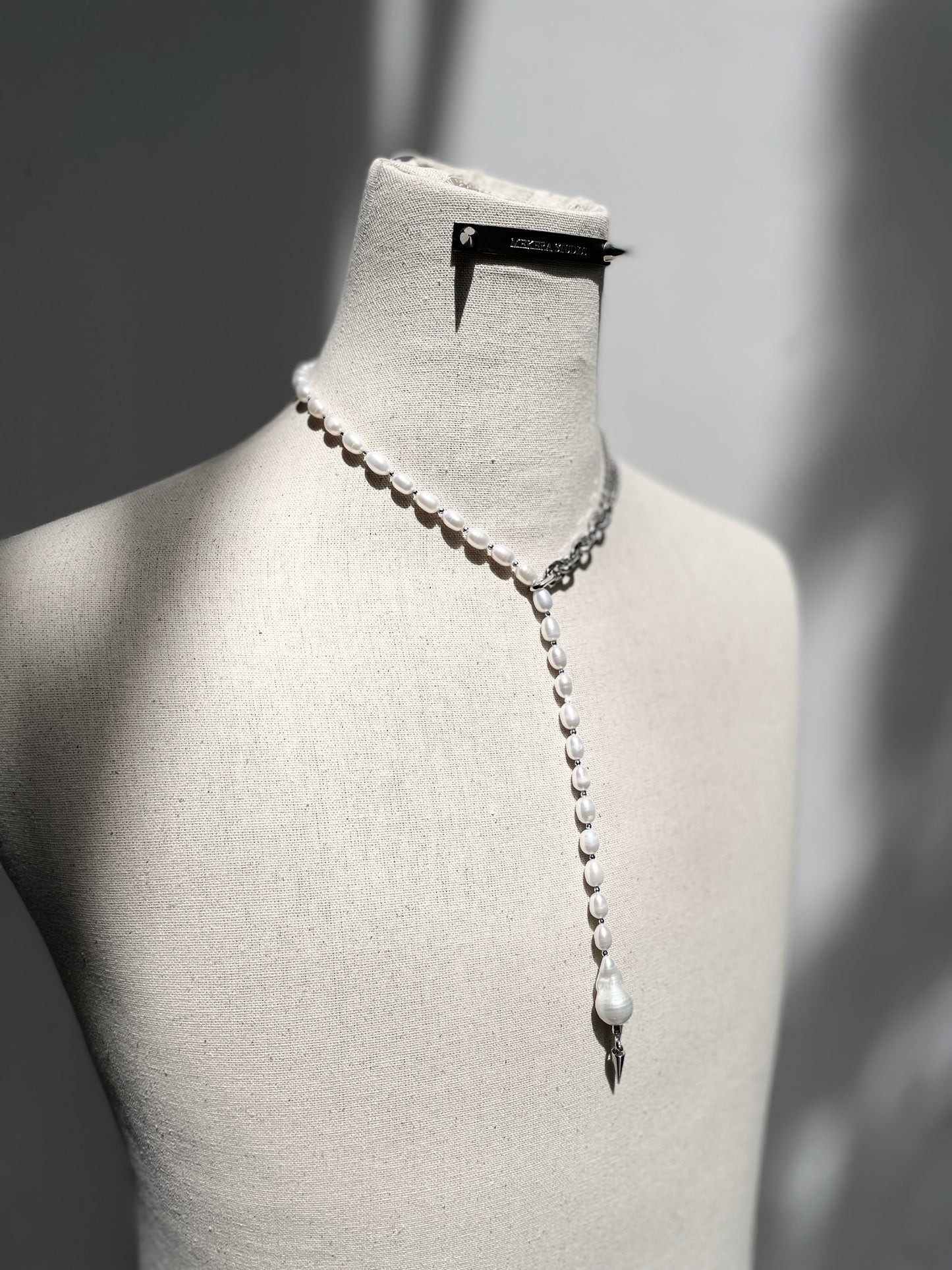 True Pearl Necklace NP16 Y-shaped Limited Edition Handcrafted - MEKERA STUDIOS