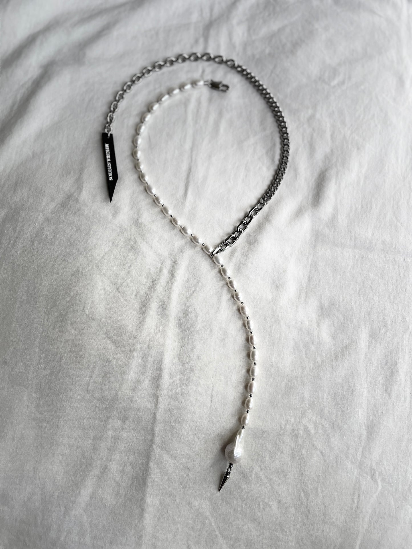 True Pearl Necklace NP16 Y-shaped Limited Edition Handcrafted - MEKERA STUDIOS