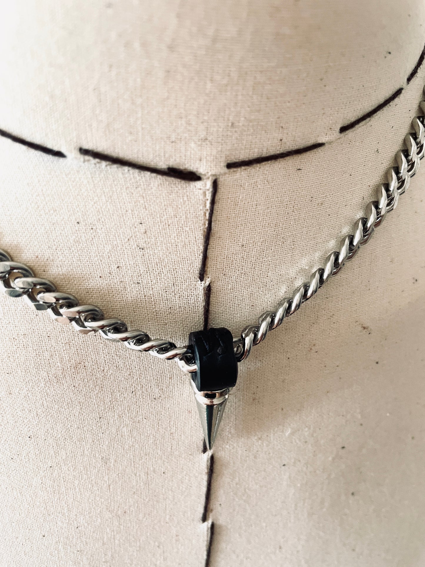 L/SPIKE1 Necklace Long chain Choker Spikes - MEKERA STUDIOS