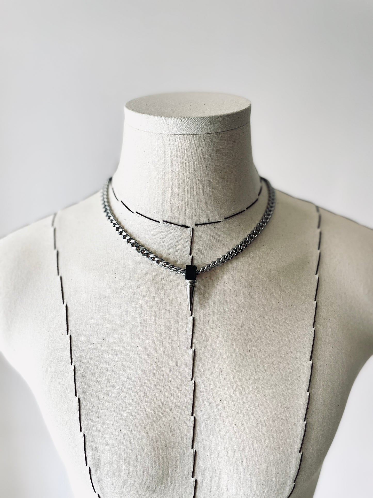L/SPIKE1 Necklace Long chain Choker Spikes - MEKERA STUDIOS