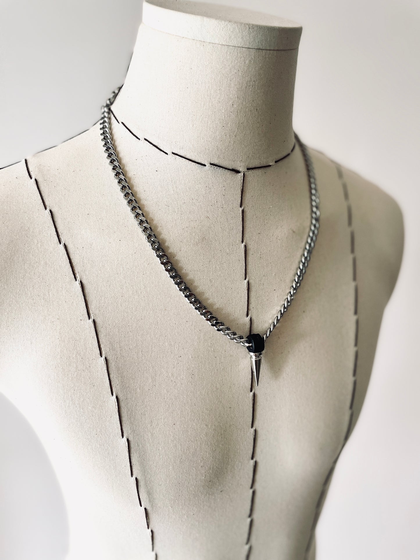 L/SPIKE1 Necklace Long chain Choker Spikes - MEKERA STUDIOS