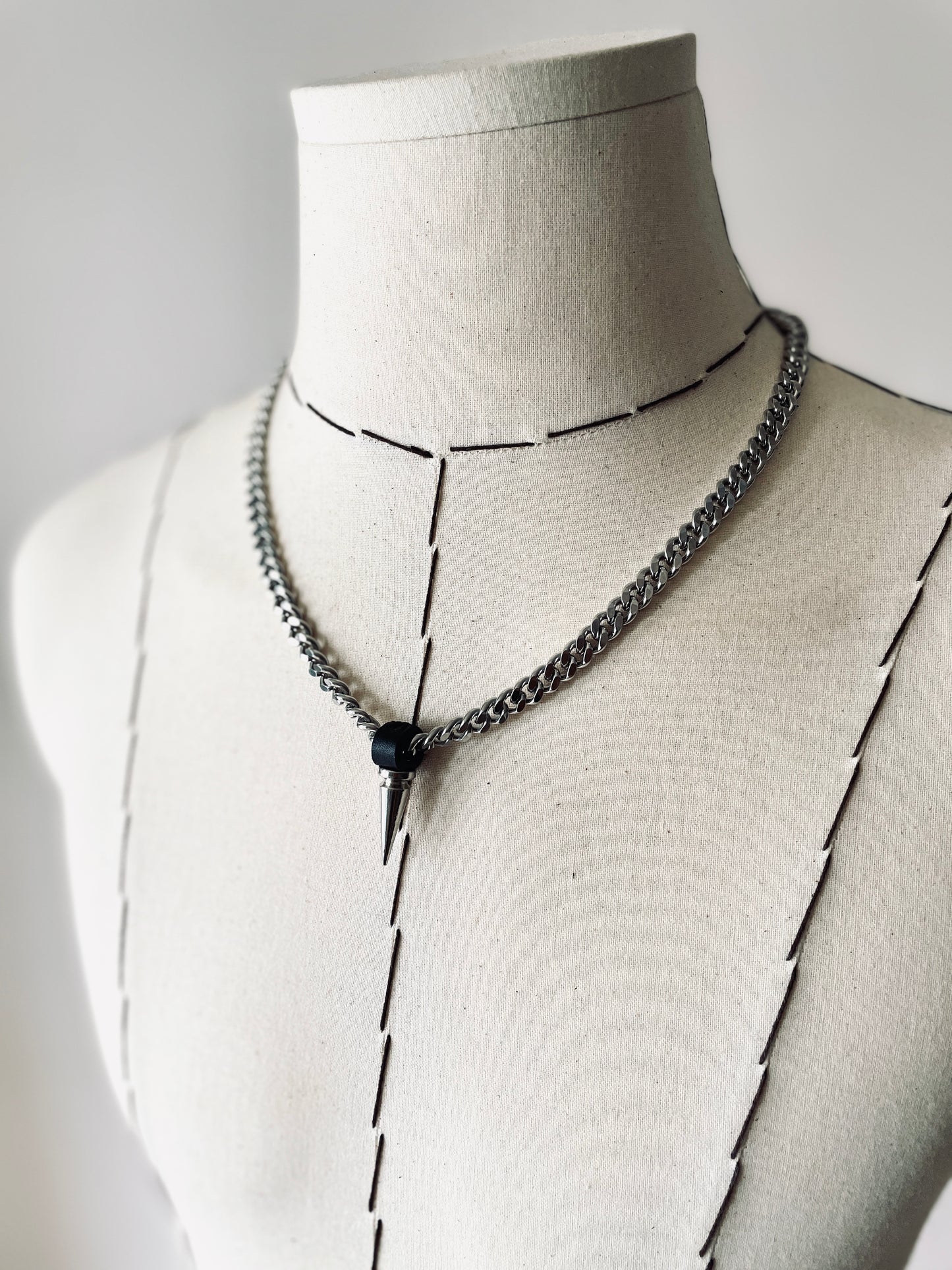 L/SPIKE1 Necklace Long chain Choker Spikes - MEKERA STUDIOS
