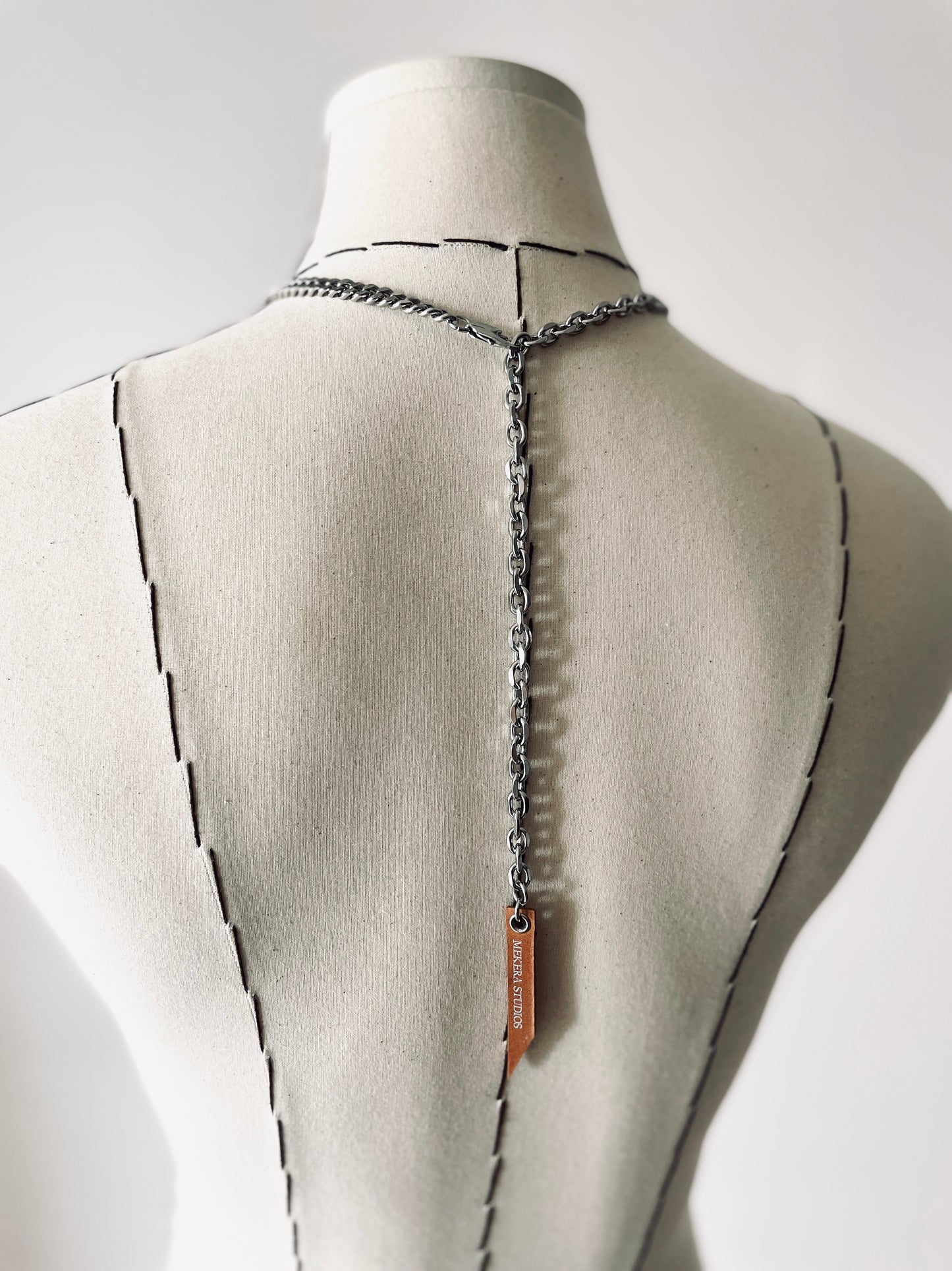 L/SPIKE1 Necklace Long chain Choker Spikes - MEKERA STUDIOS