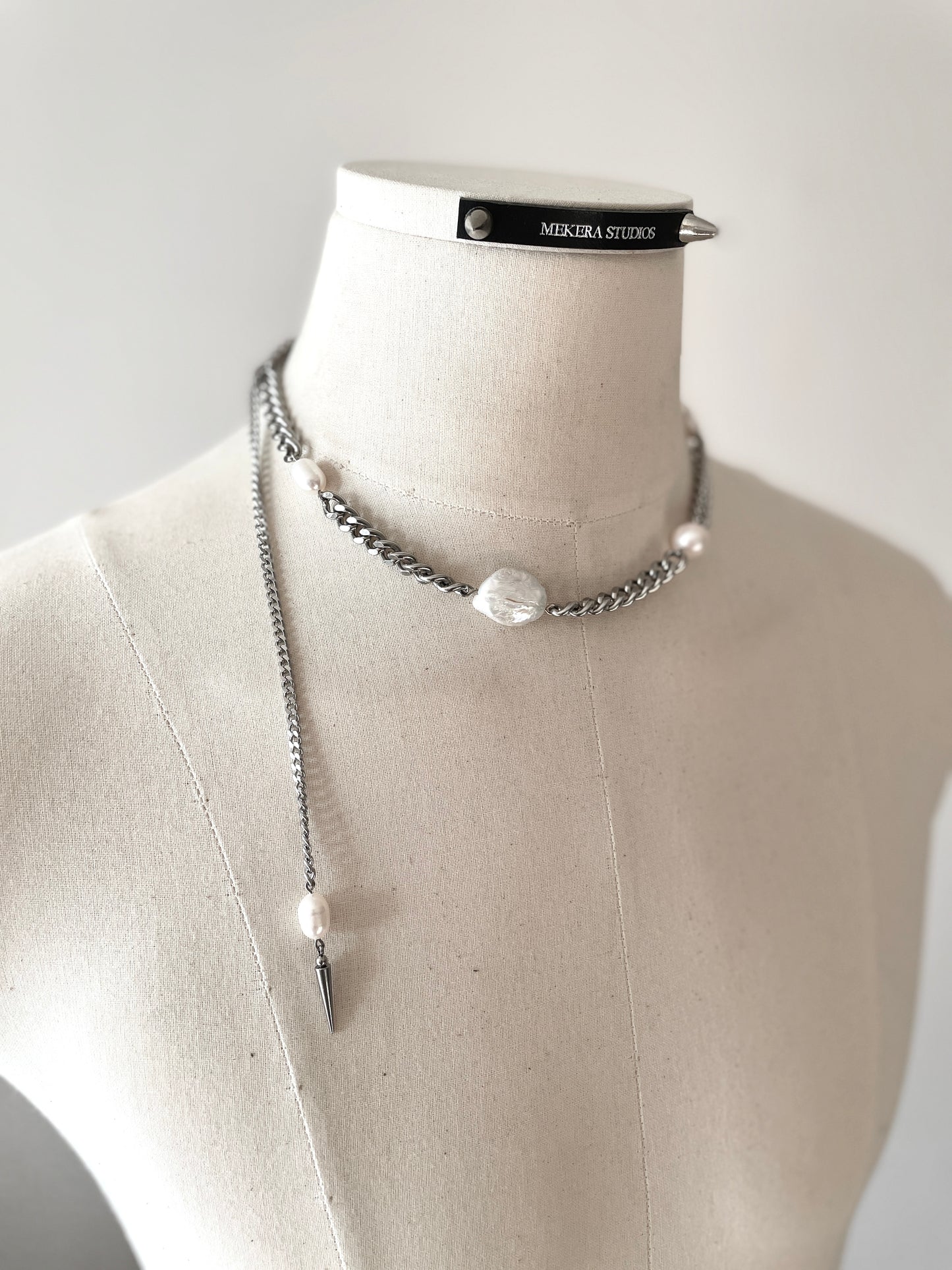 Artistic necklace F-6 Pearl Choker Collection-[F] limited edition by artisans ー MEKERA STUDIOS