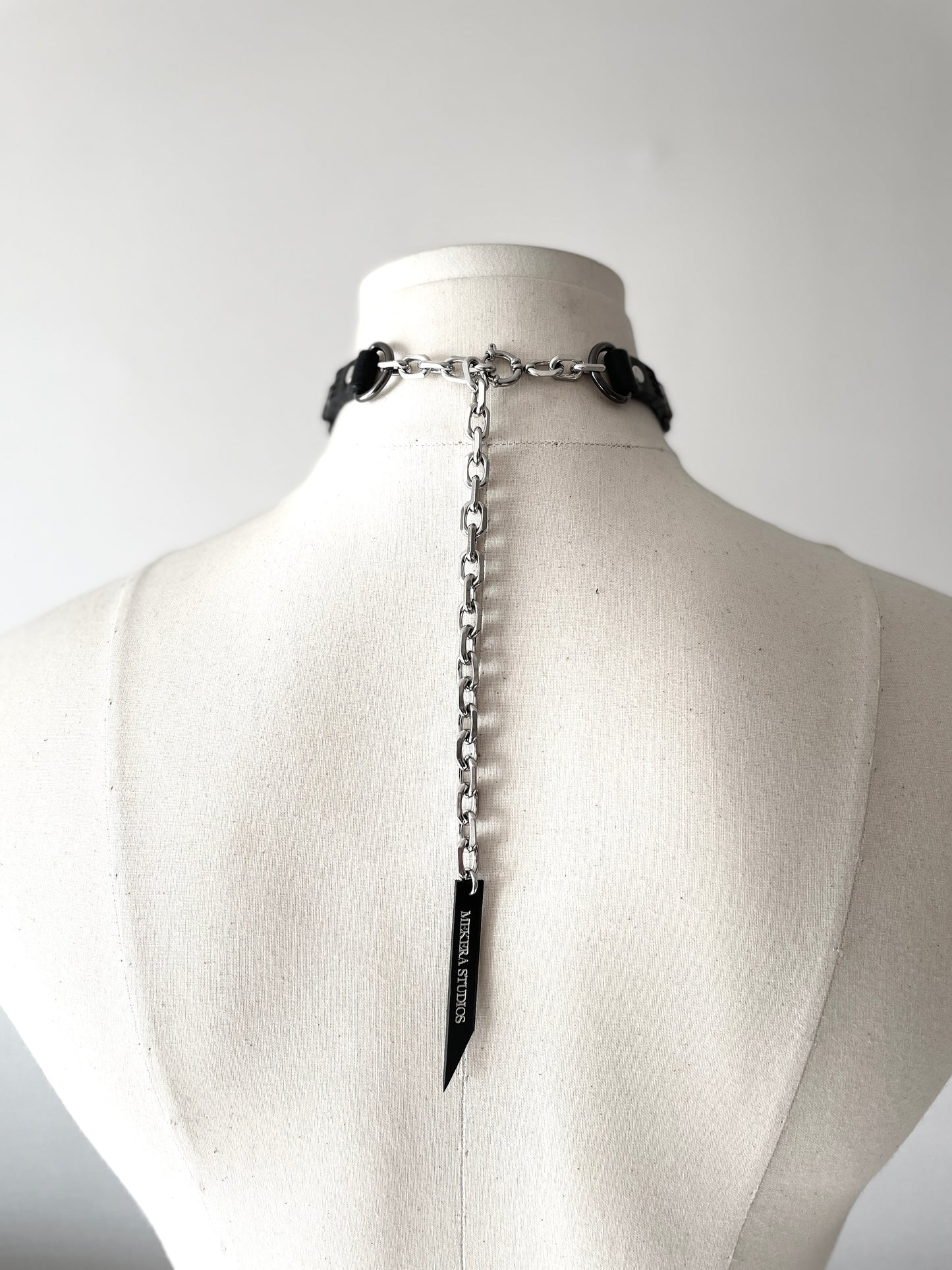 CX6 Limited Edition Handcrafted Leather Spike Choker Necklace - MEKERA STUDIOS