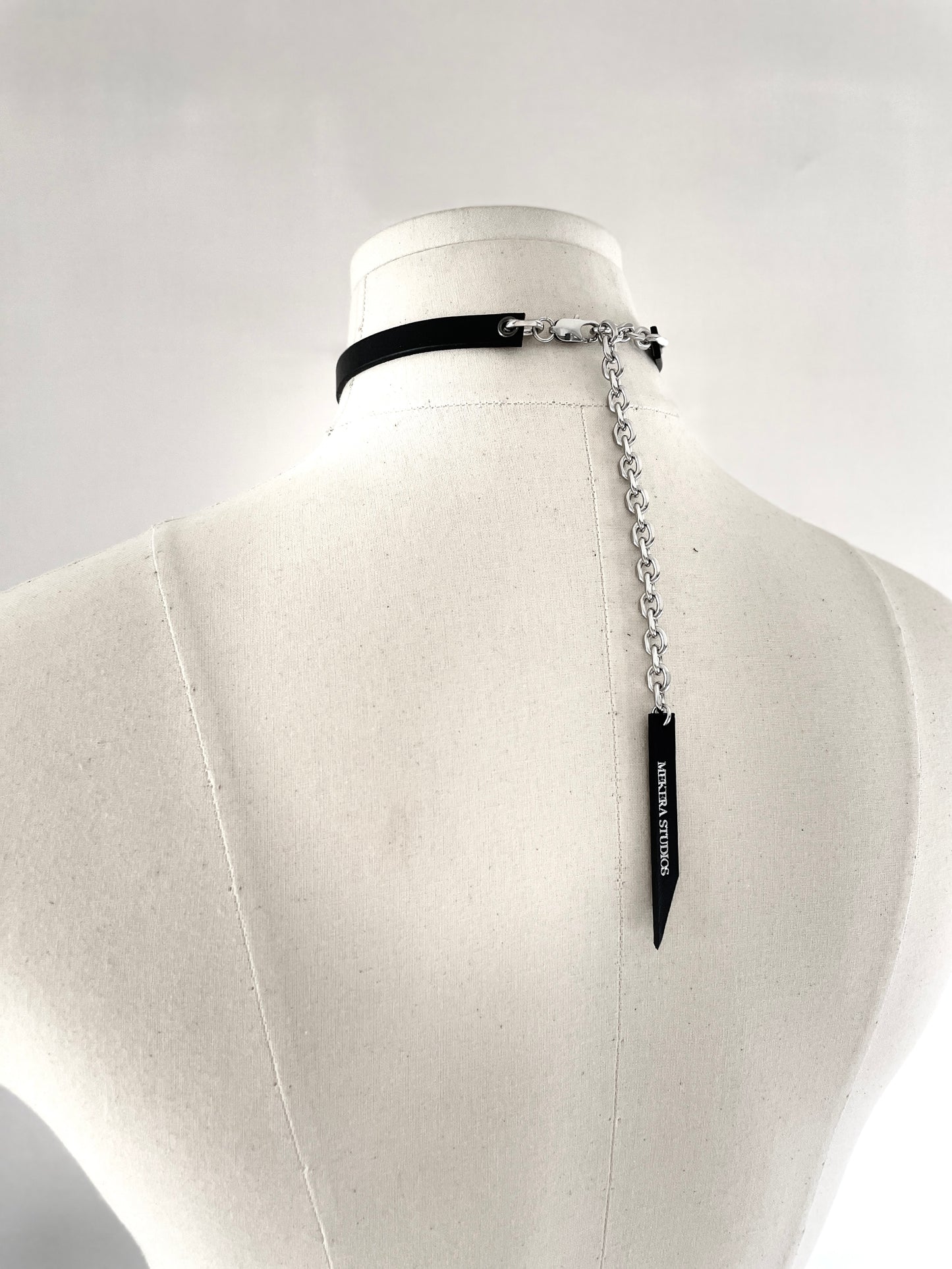 T6-Choker minimalist Limited Edition Handcrafted Choker Spike Necklace Leather Chain For women For men-MEKERA STUDIOS