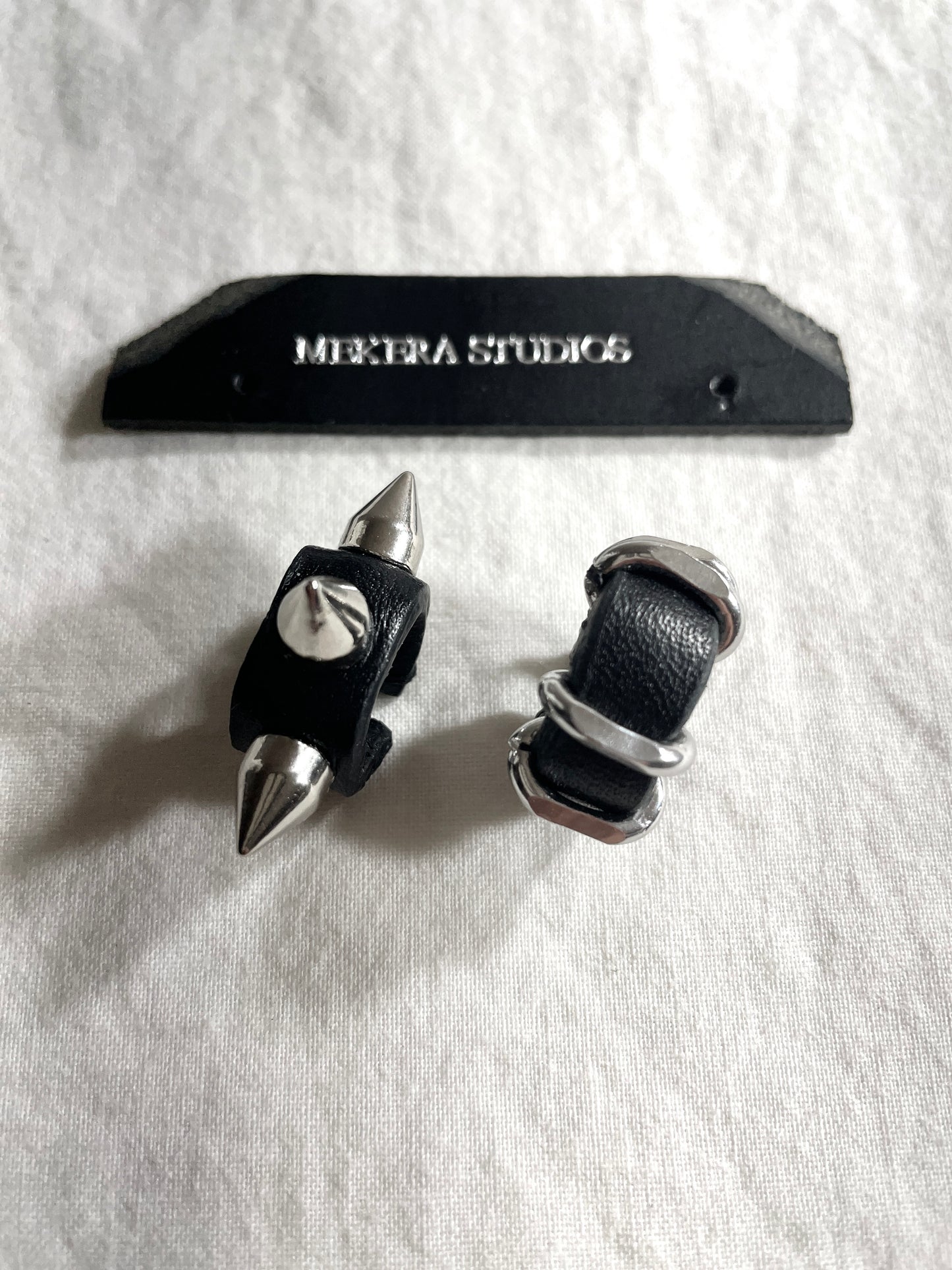 Handcrafted Leather Spike Ear Cuff M-10 limited edition by artisans ー MEKERA STUDIOS