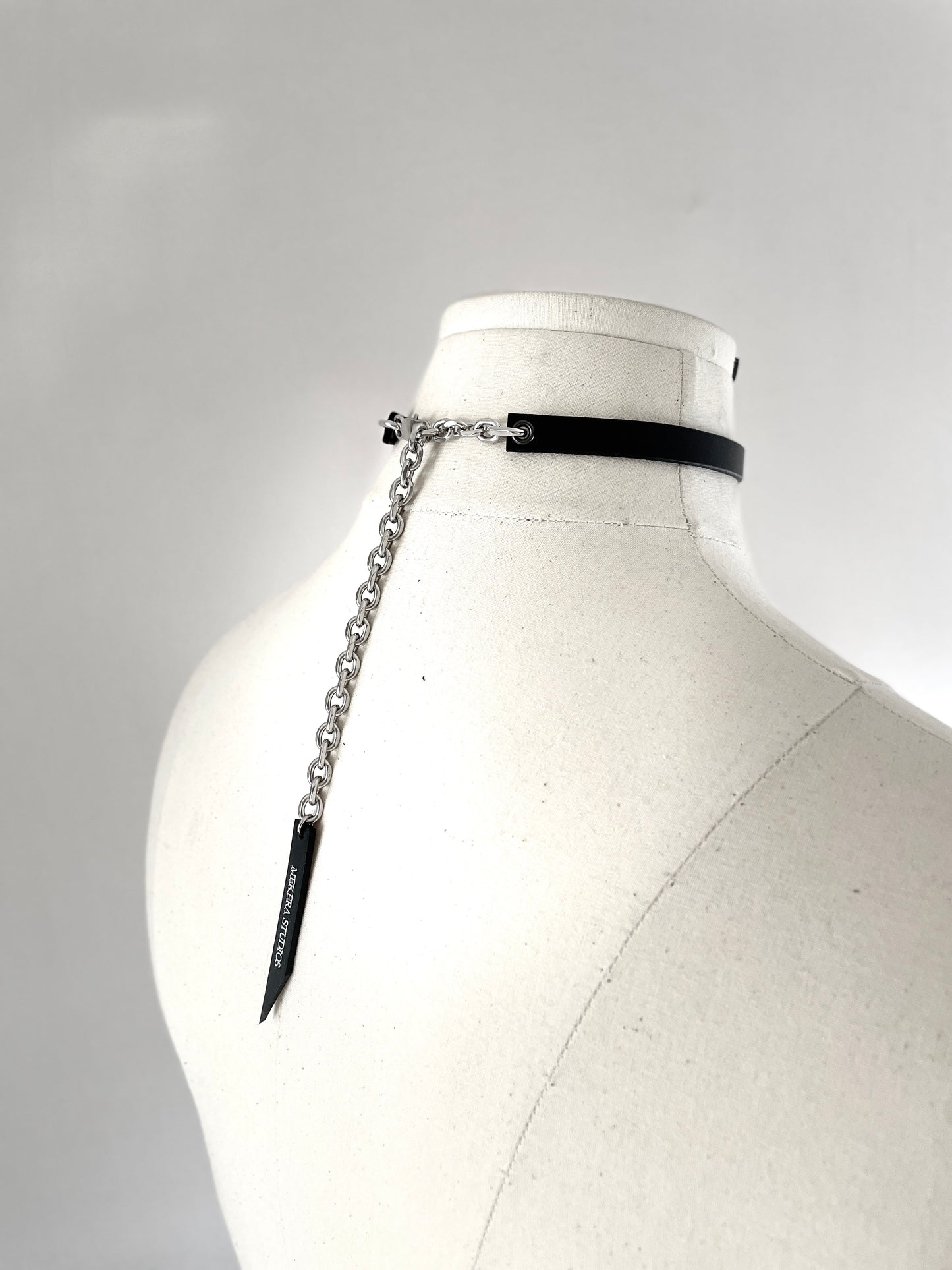 T6-Choker minimalist Limited Edition Handcrafted Choker Spike Necklace Leather Chain For women For men-MEKERA STUDIOS