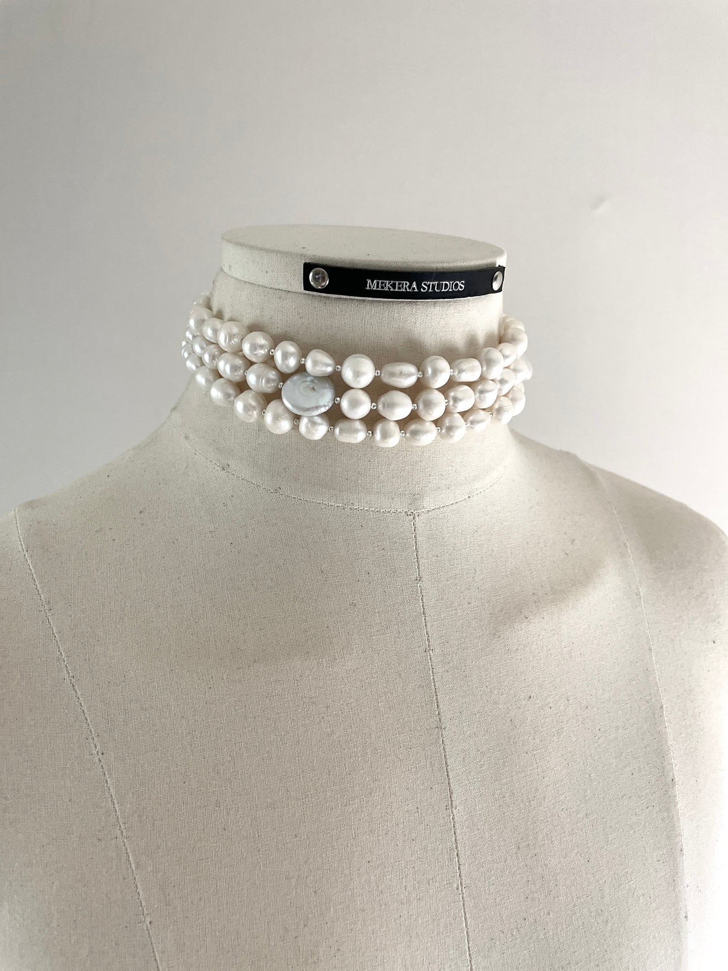 Pearl Choker WP2 Limited Edition Handcrafted layered Necklace - MEKERA STUDIOS