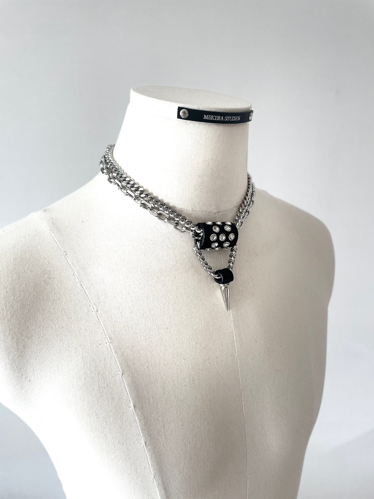 CX3 Limited Edition Handcrafted Choker Spike Necklace Leather Chain For women For men - MEKERA STUDIOS