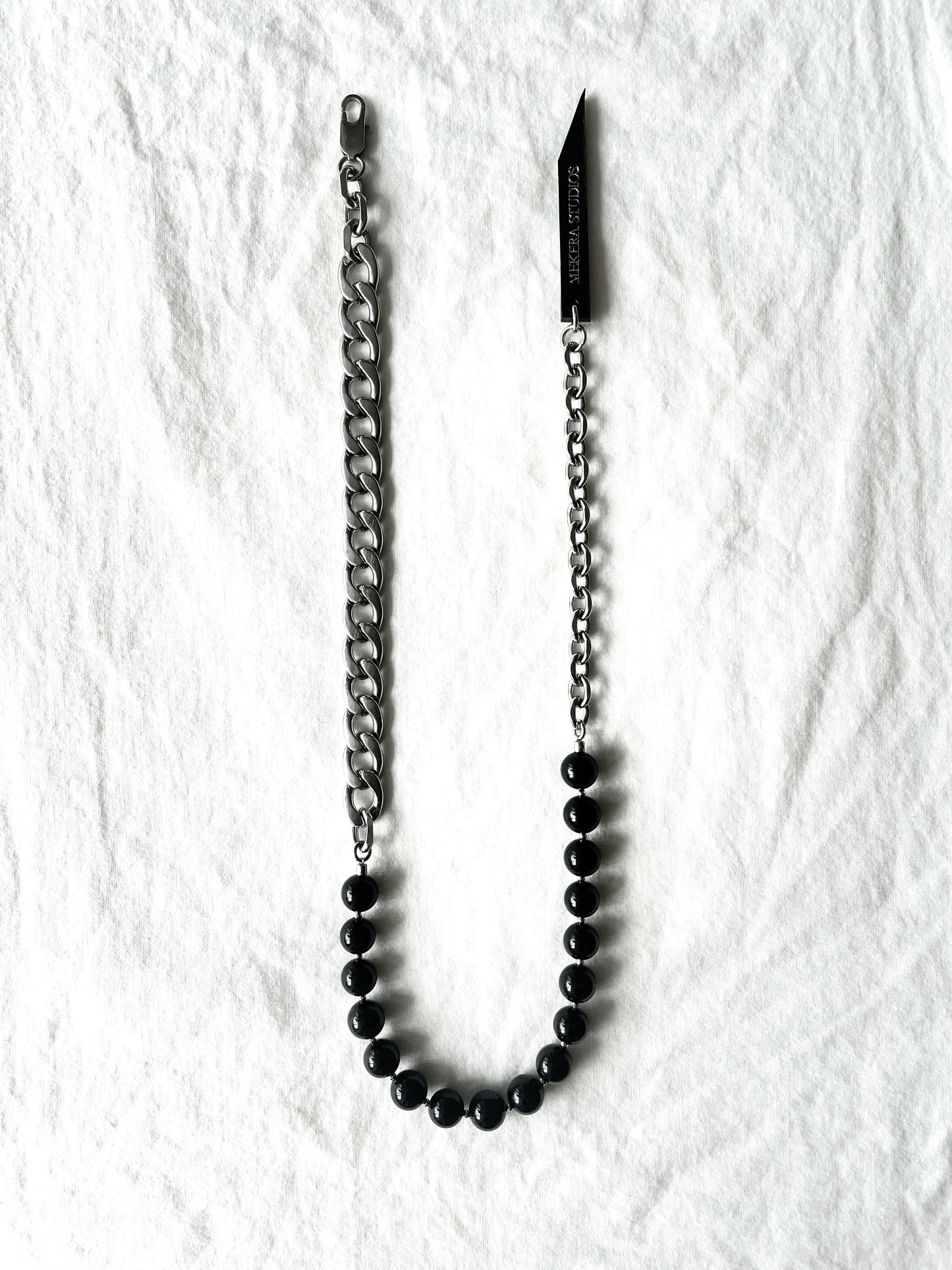 Onyx & Chunky chain Necklace NP20 - MEKERA STUDIOS