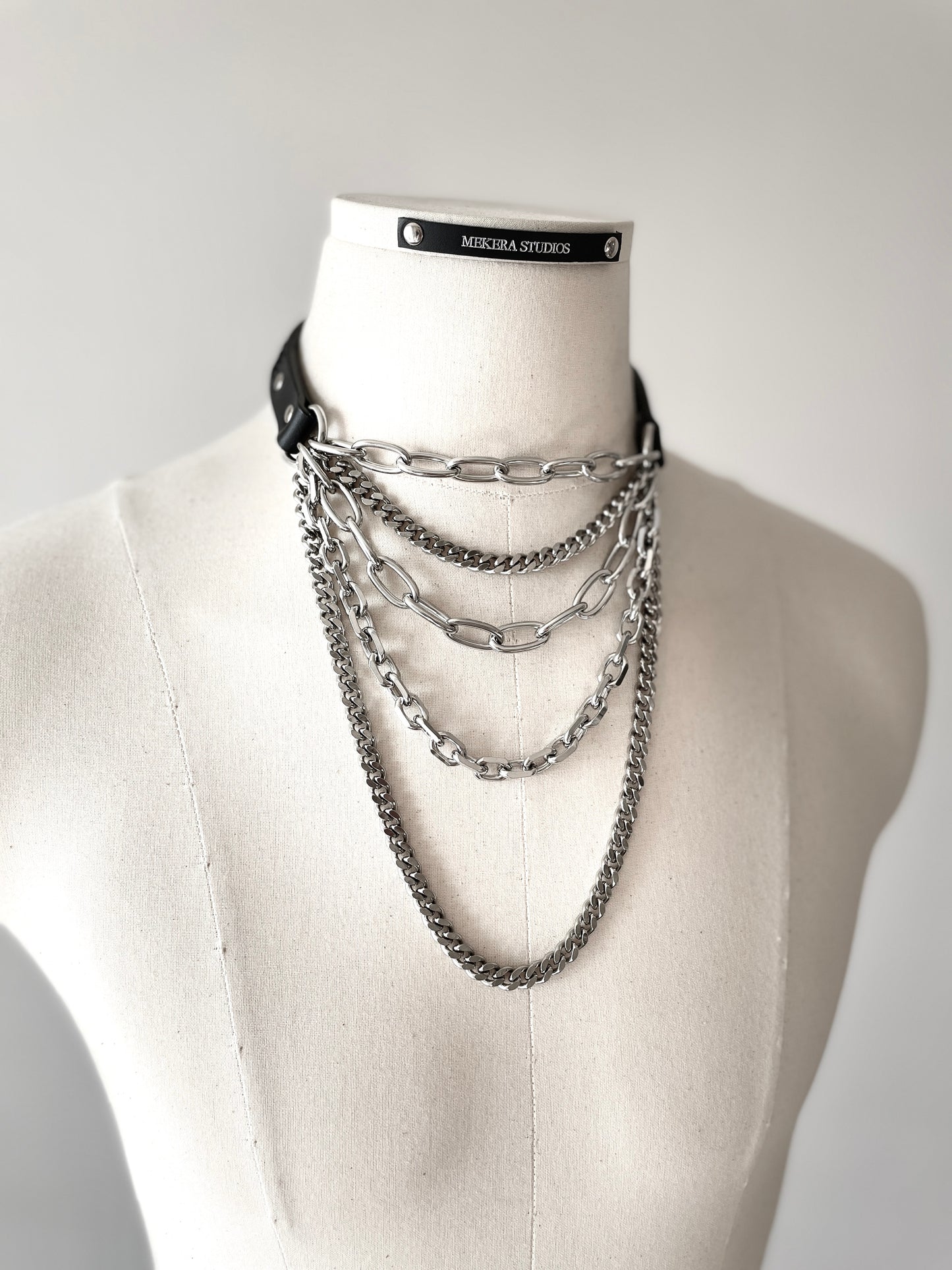 LXX1 The Choker Black Leather - MEKERA STUDIOS