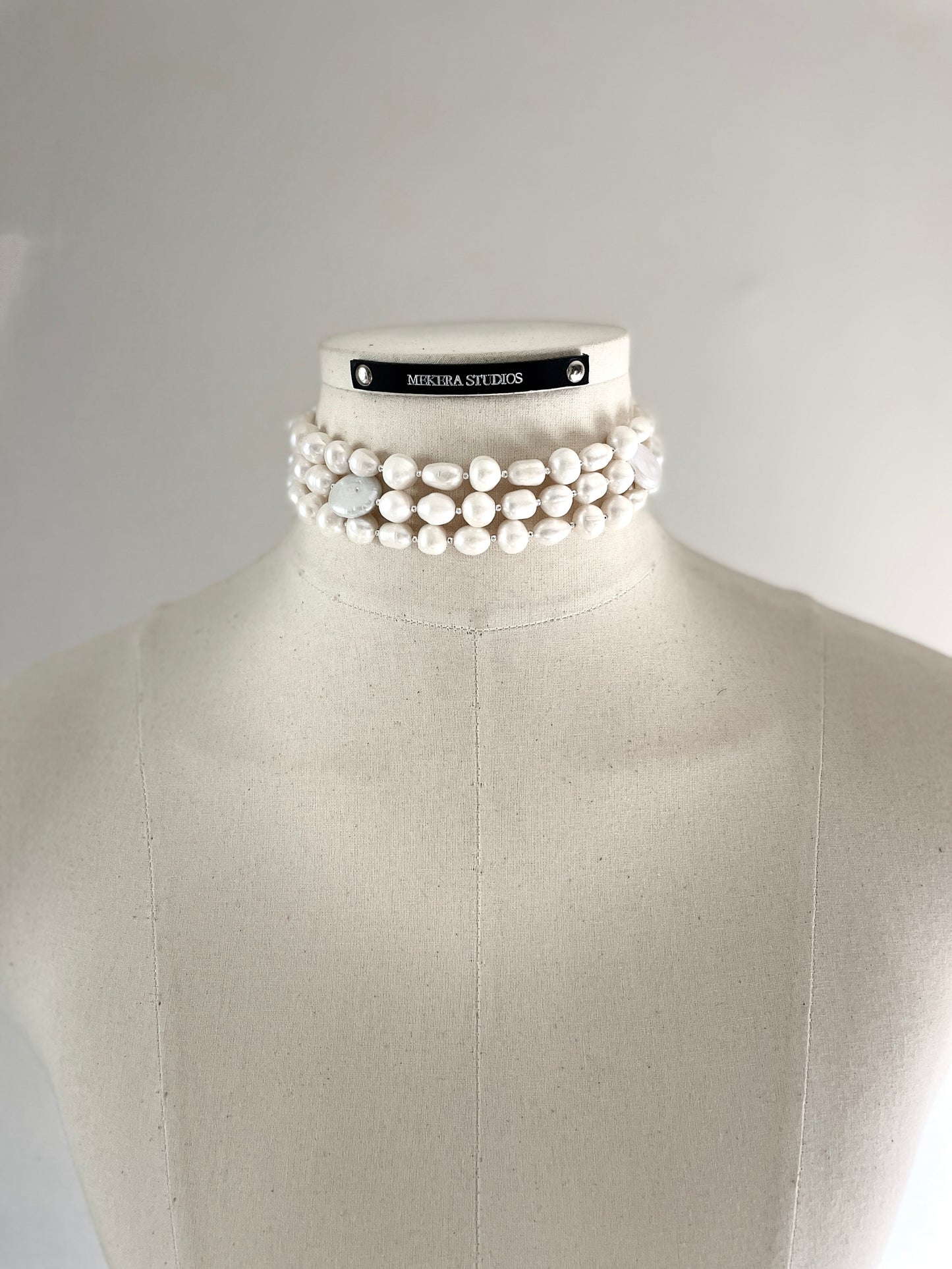 Pearl Choker WP2 Limited Edition Handcrafted layered Necklace - MEKERA STUDIOS