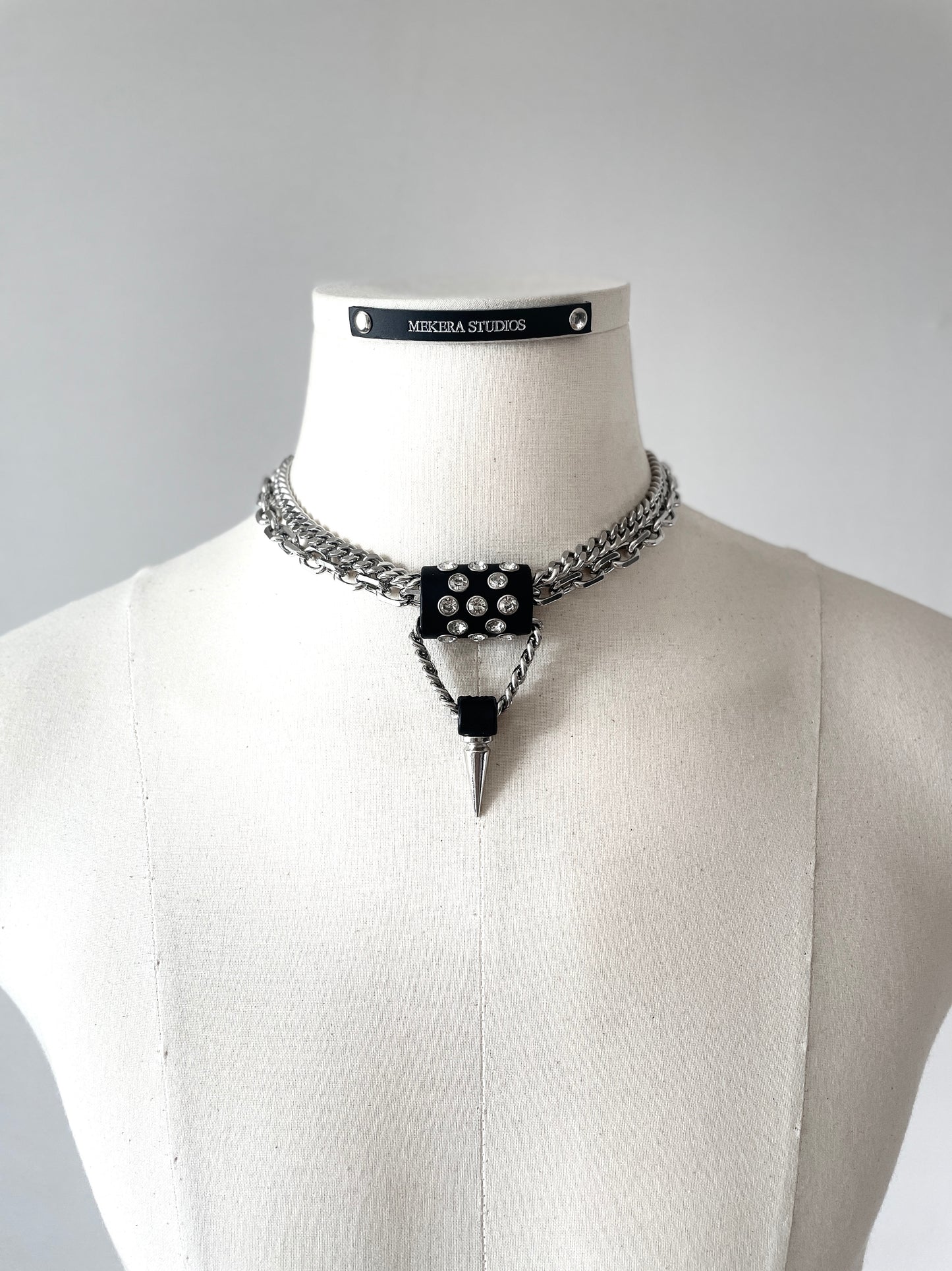 CX3 Limited Edition Handcrafted Choker Spike Necklace Leather Chain For women For men - MEKERA STUDIOS