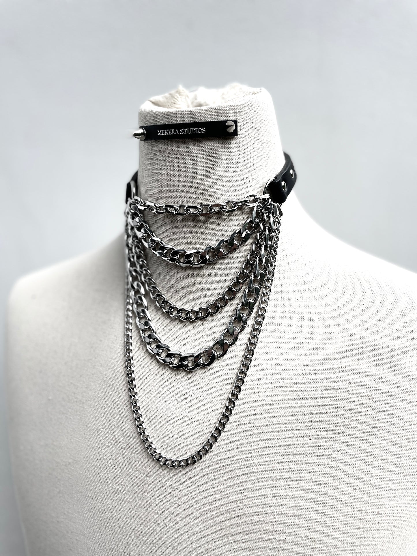 MX2 Choker Necklace Leather Chain For women For men - MEKERA STUDIOS