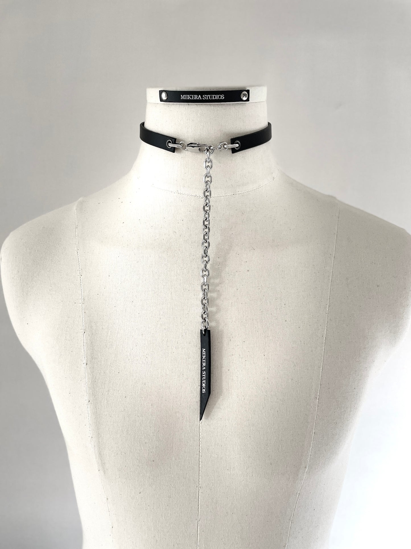 T6-Choker minimalist Limited Edition Handcrafted Choker Spike Necklace Leather Chain For women For men-MEKERA STUDIOS