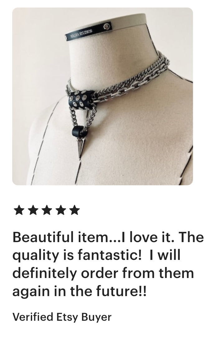 CX3 Limited Edition Handcrafted Choker Spike Necklace Leather Chain For women For men - MEKERA STUDIOS