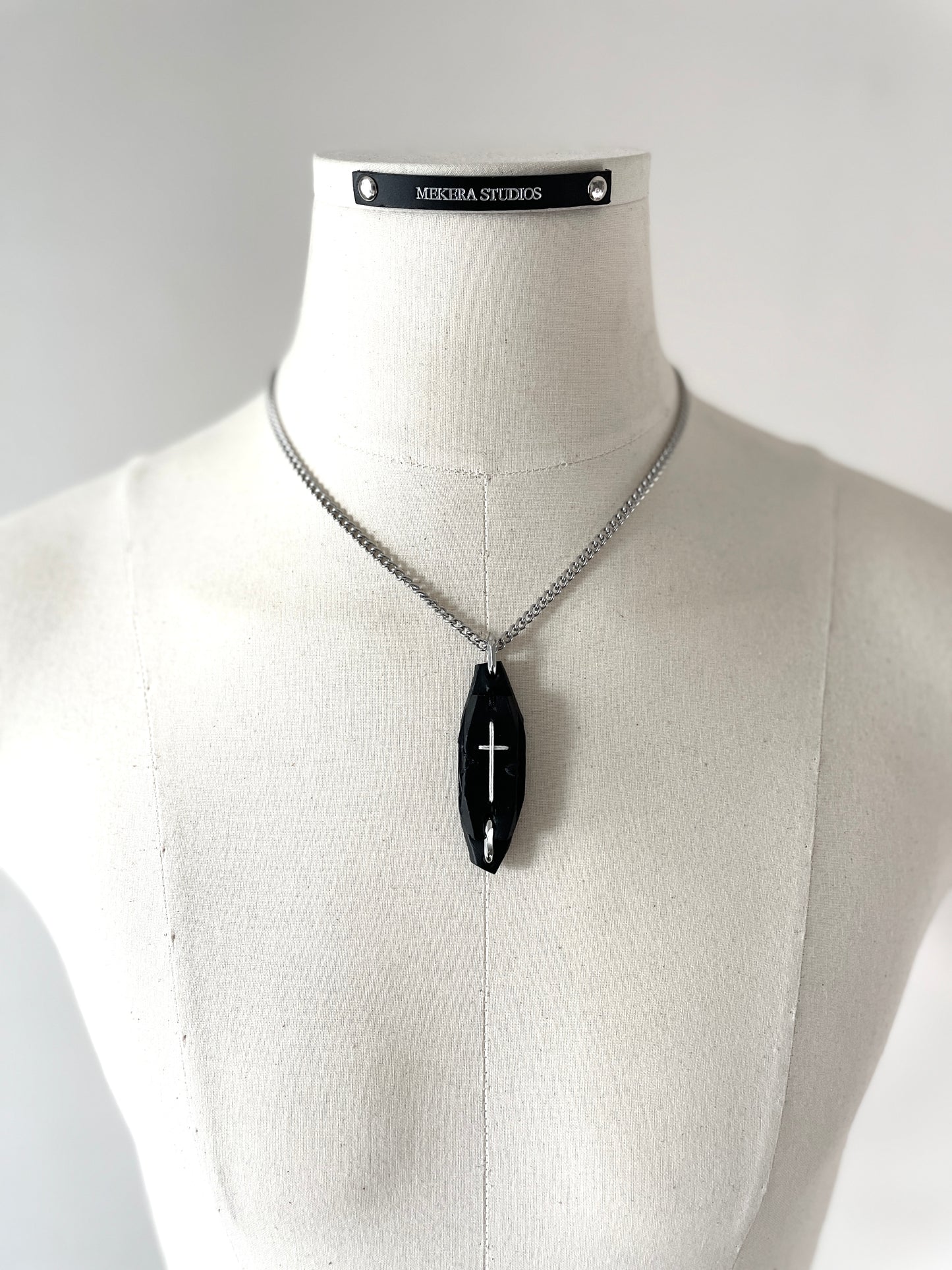 Mekera Cut Cross 1 - Limited Edition Handcrafted Pendent Necklace Leather - MEKERA STUDIOS