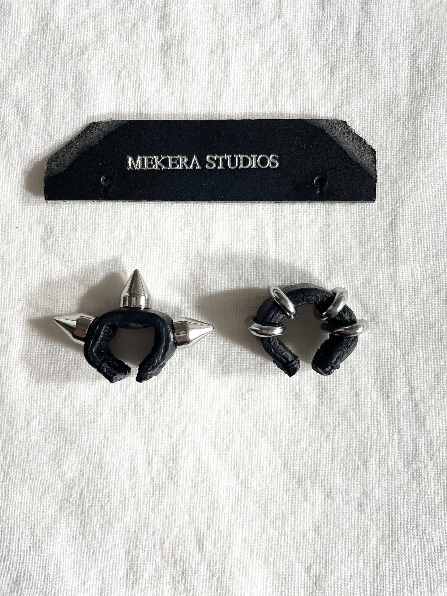 Handcrafted Leather Spike Ear Cuff M-10 limited edition by artisans ー MEKERA STUDIOS