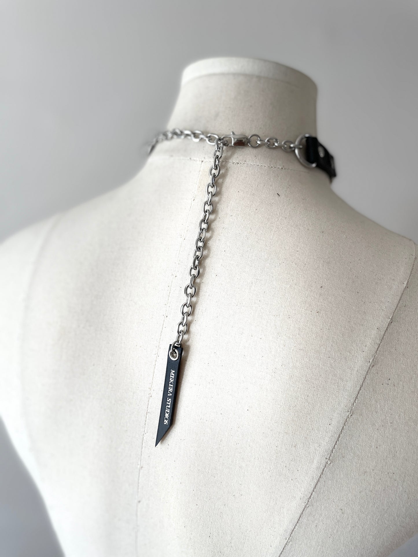 CX1 Limited Edition Handcrafted Choker Spike Necklace Leather Chain - MEKERA STUDIOS