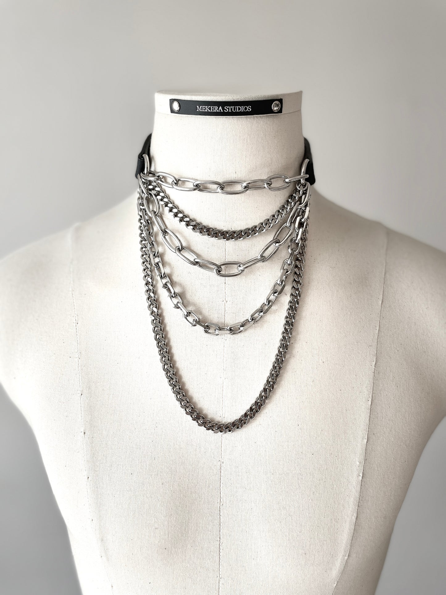 LXX1 The Choker Black Leather - MEKERA STUDIOS