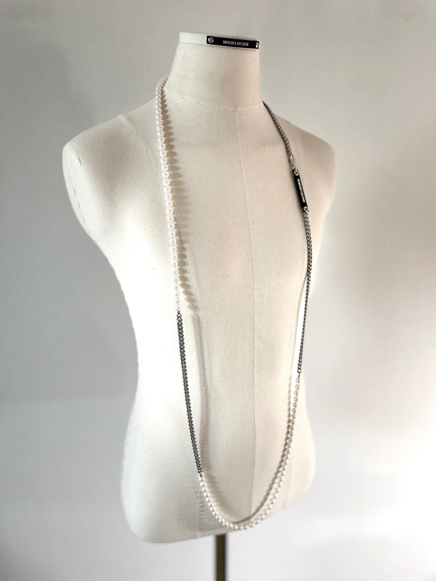 VYP1 Pearl Necklace Long chain Handcrafted Choker - MEKERA STUDIOS