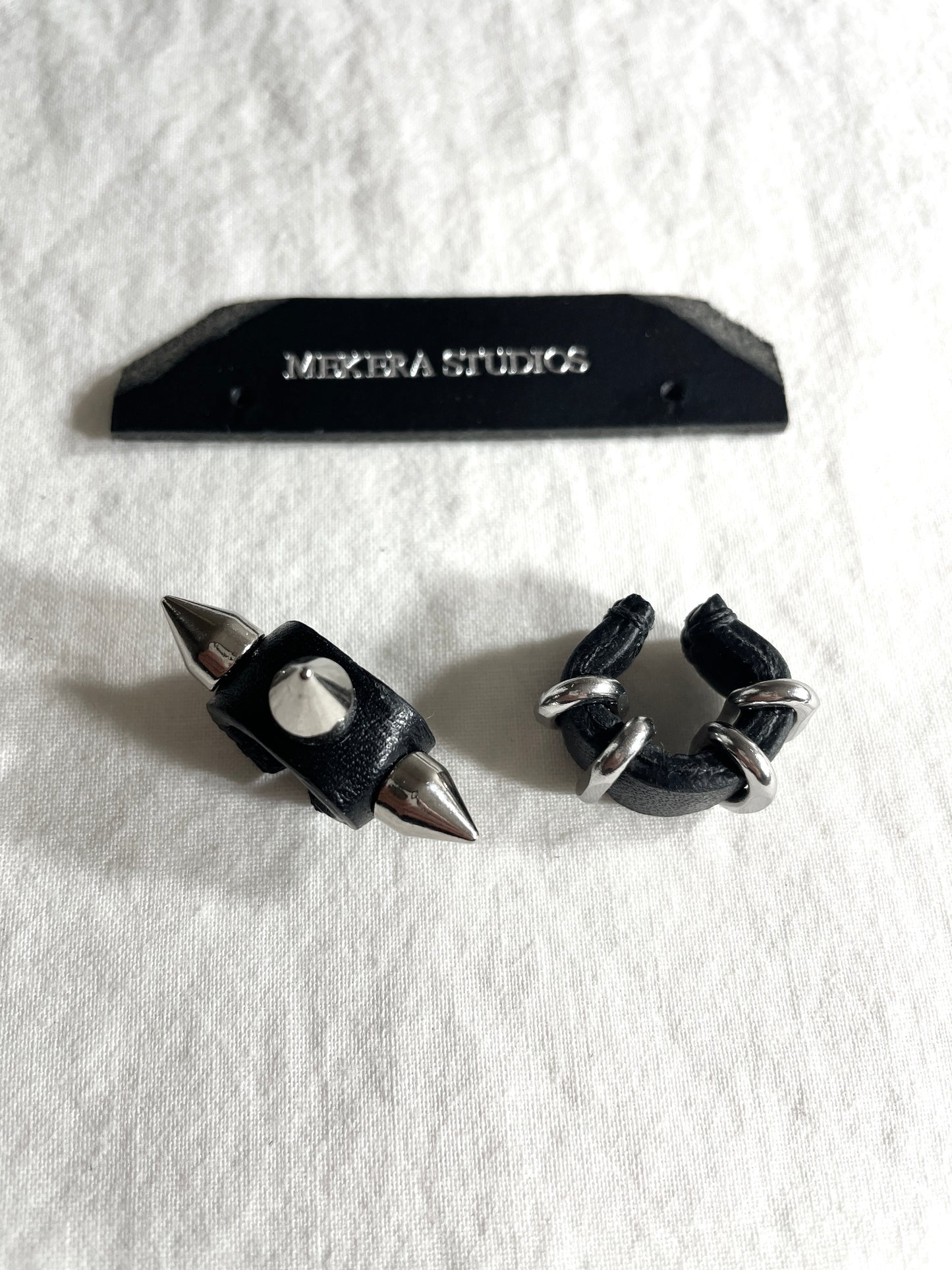 Handcrafted Leather Spike Ear Cuff M-10 limited edition by artisans ー MEKERA STUDIOS