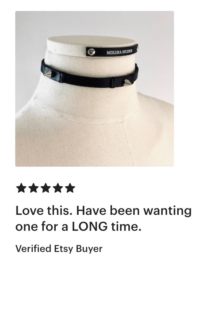 T1-Choker Limited Edition Handcrafted Spike Necklace Leather Chain For women For men-MEKERA STUDIOS