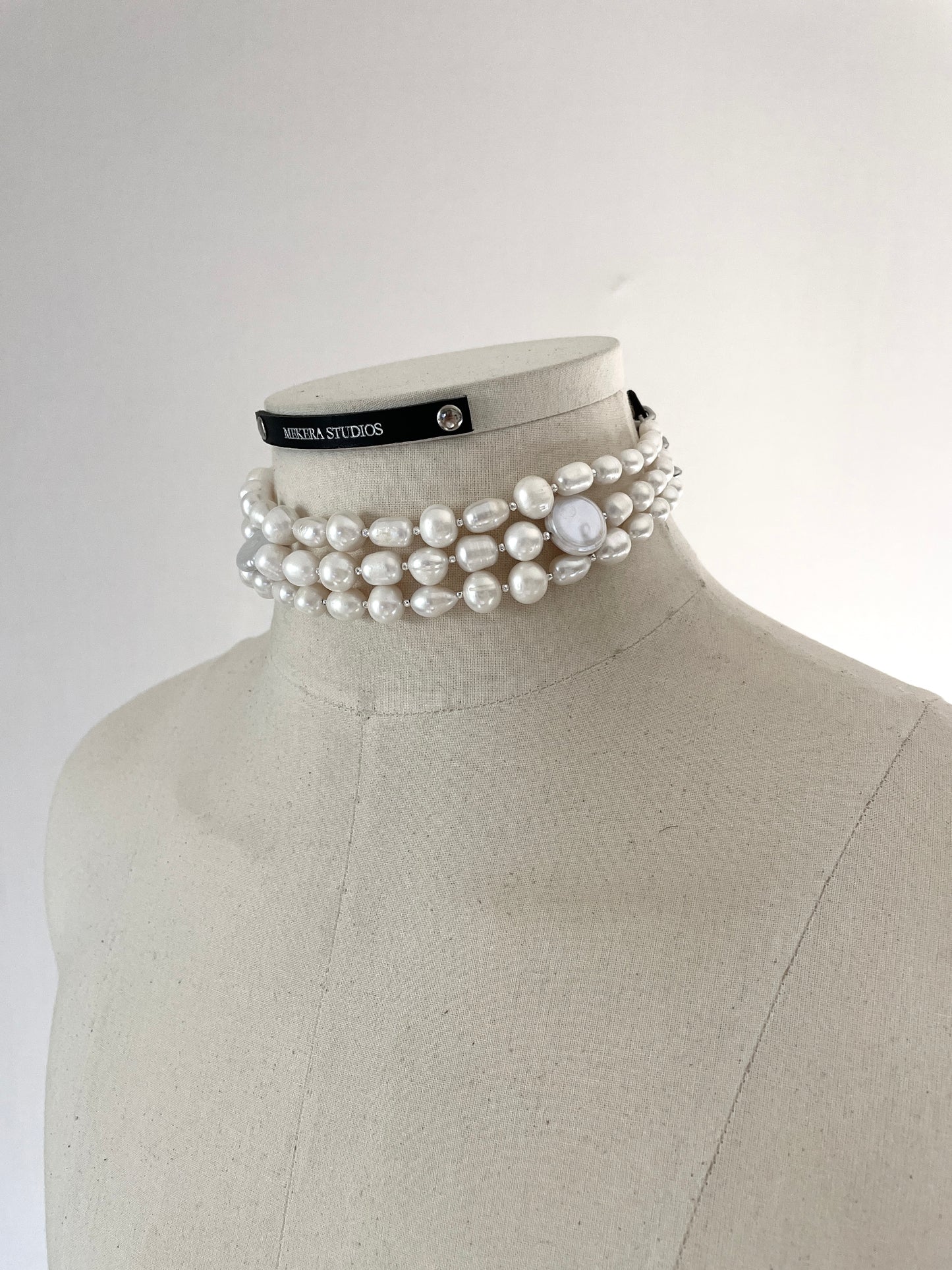 Pearl Choker WP2 Limited Edition Handcrafted layered Necklace - MEKERA STUDIOS