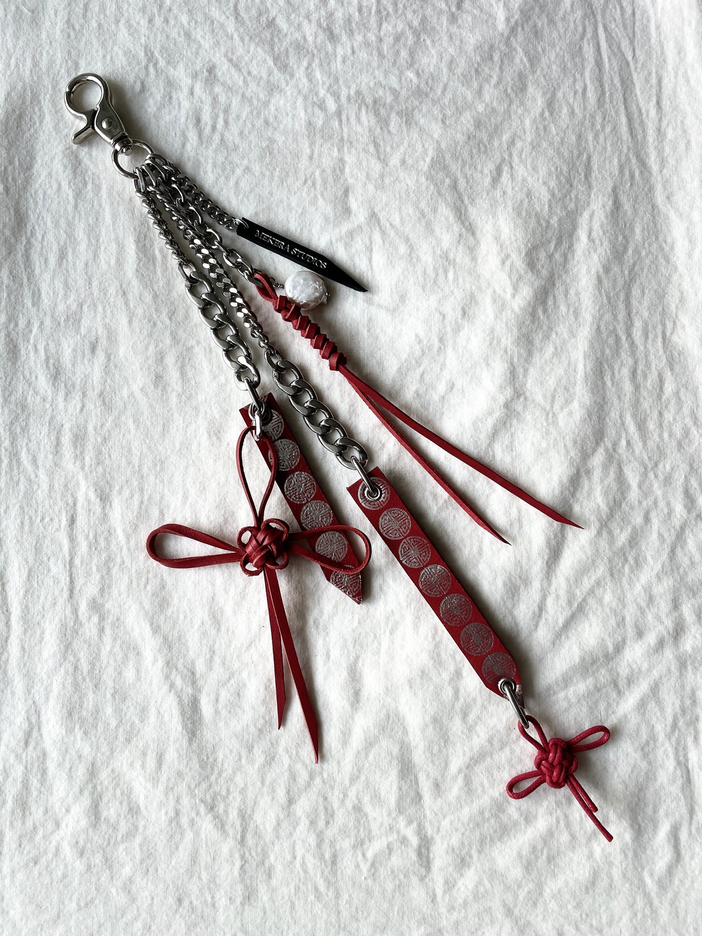 Korean Punk Keychain Daenggi-2, Handcrafted Norigae knot Pants chain, limited edition by artisans ー MEKERA STUDIOS