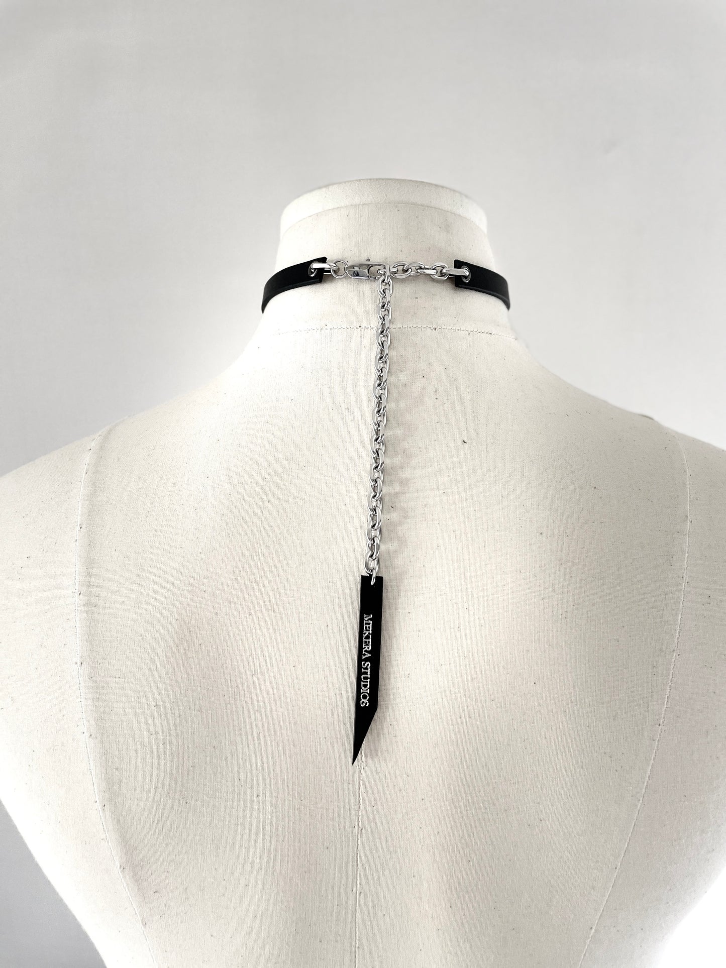 T6-Choker minimalist Limited Edition Handcrafted Choker Spike Necklace Leather Chain For women For men-MEKERA STUDIOS